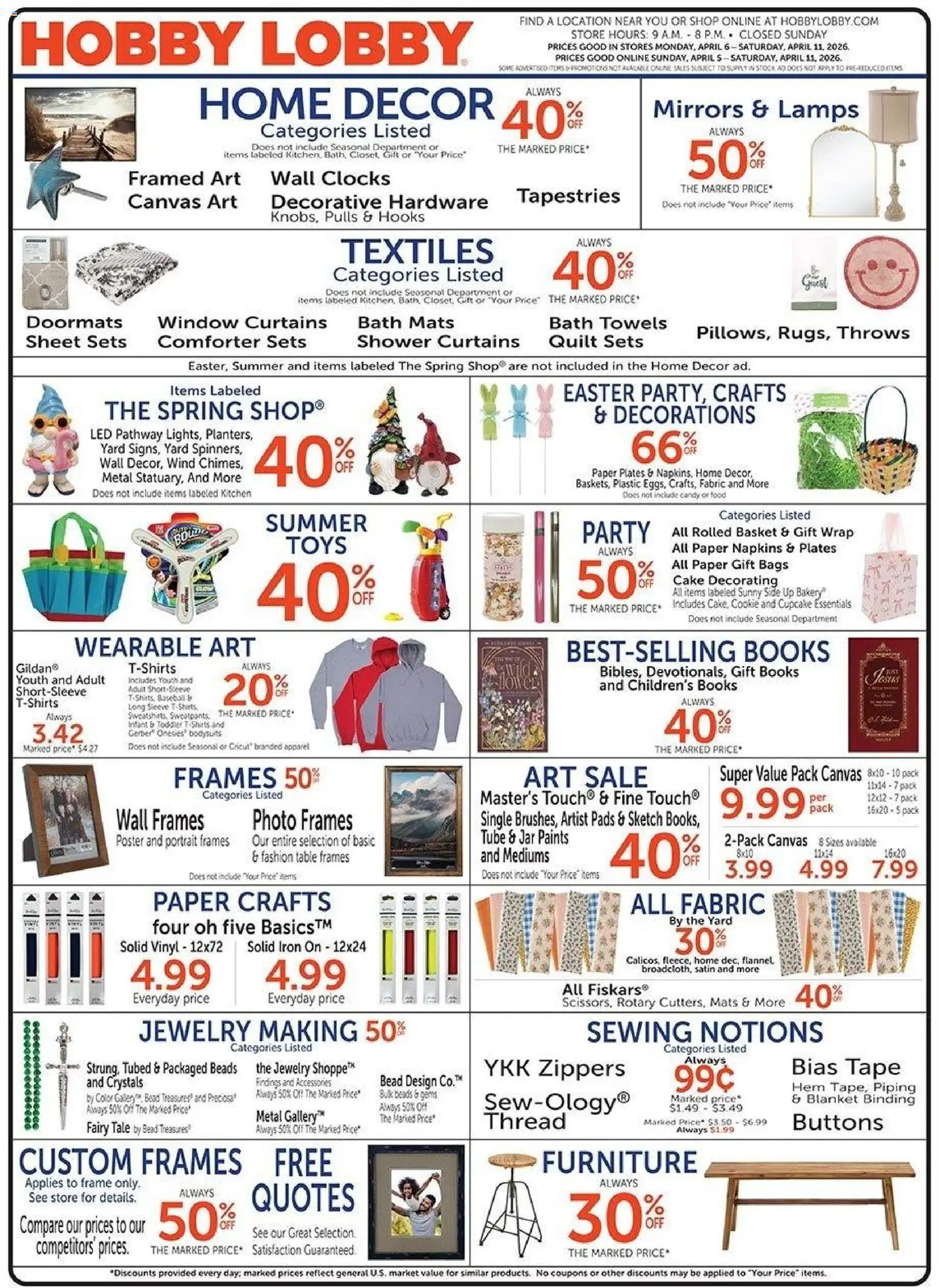 Ad Preview of Hobby Lobby Hobby Lobby Weekly Ad from 04/05/2026