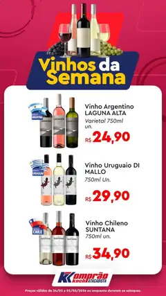 Pré-Visualização do folheto "Ofertas Vinhos da Semana" da loja Komprao Atacadista válido a partir de 24/02/2026