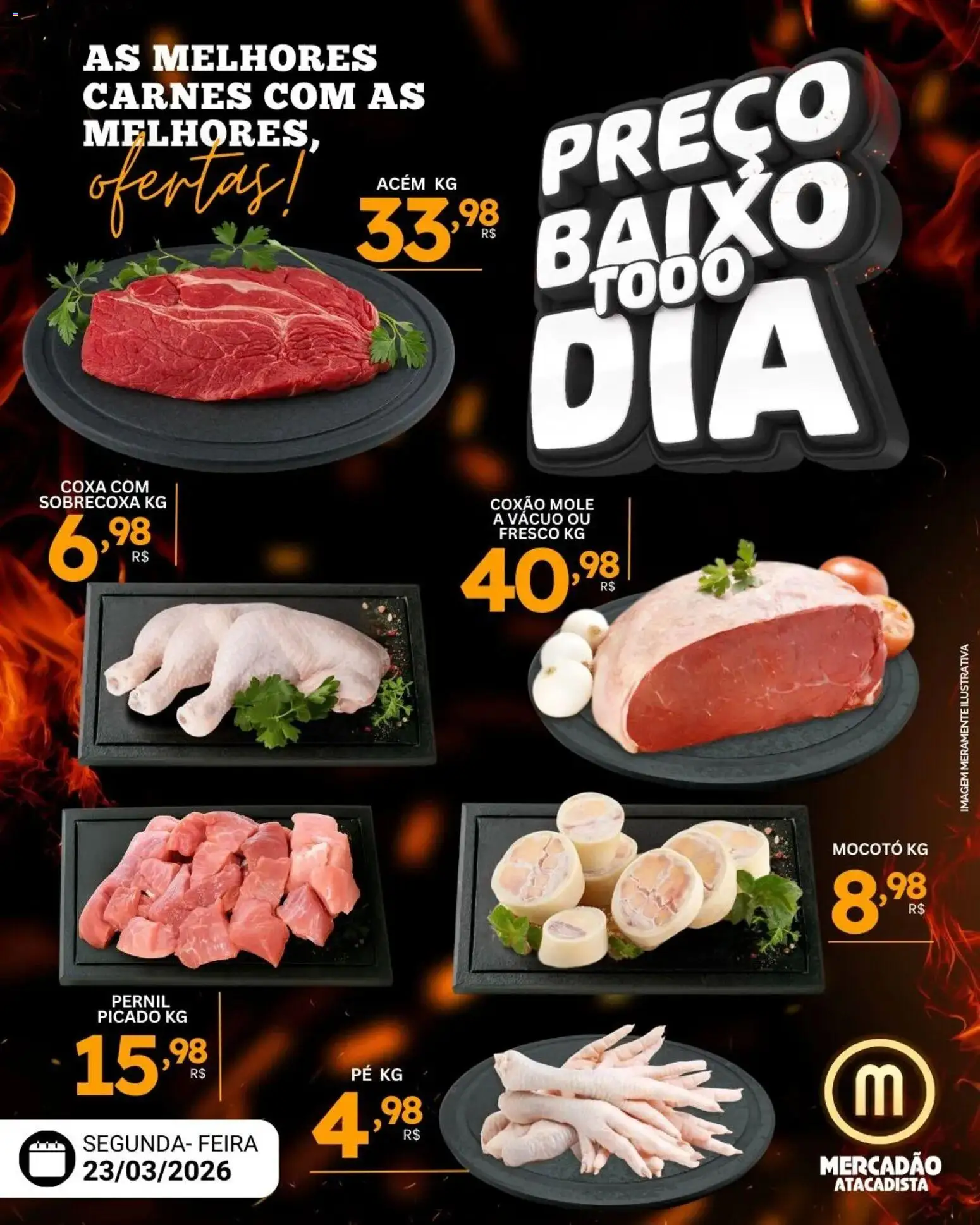Pré-Visualização do folheto "Mercadão Atacadista ofertas Carne" da loja Mercadão Atacadista válido a partir de 23/03/2026