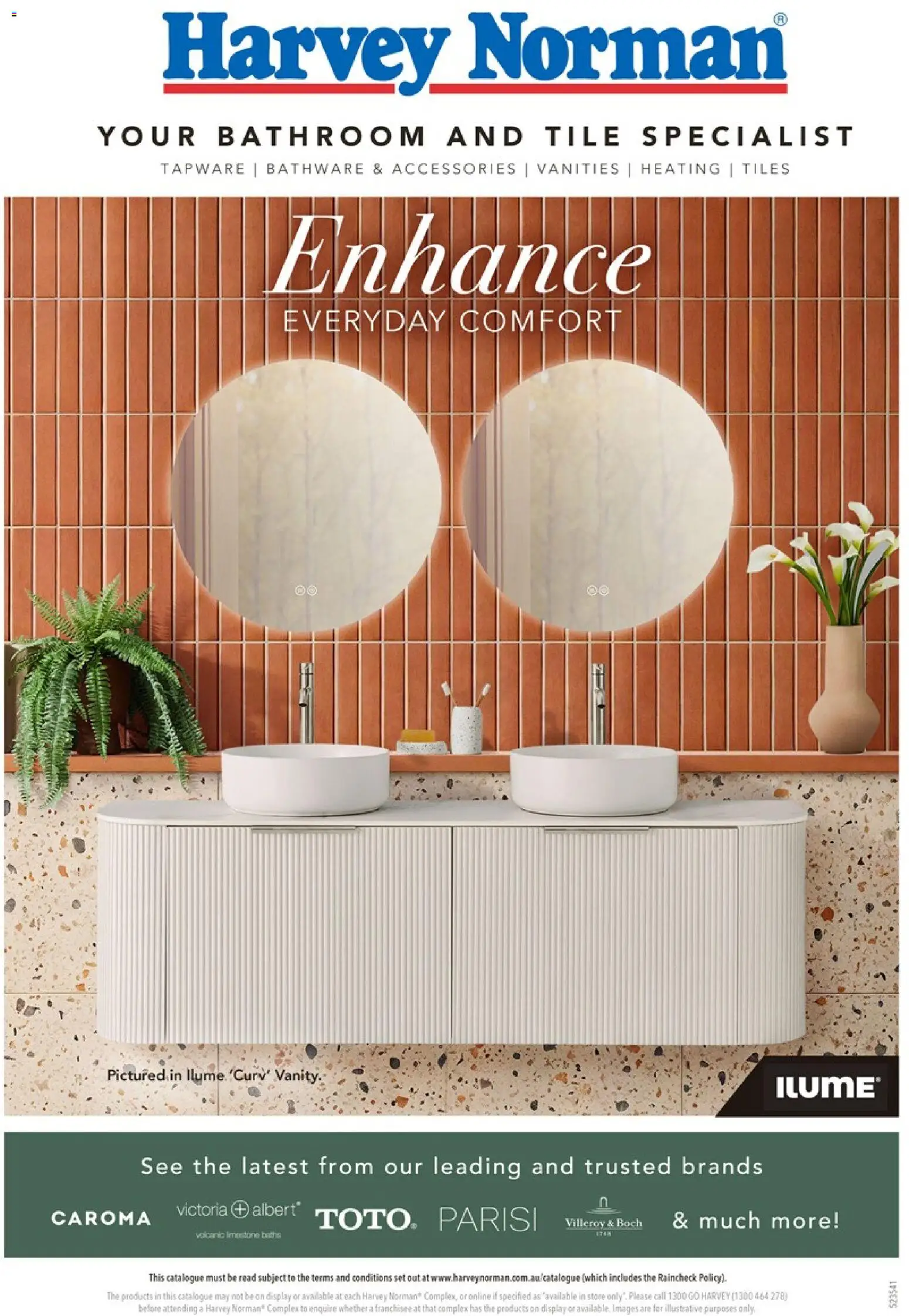 Preview of catalogue Enhance Everyday Comfort Bathroom Catalogue from shop Harvey Norman valid 04/12/2025 - Accessories, Tiles, Bathroom