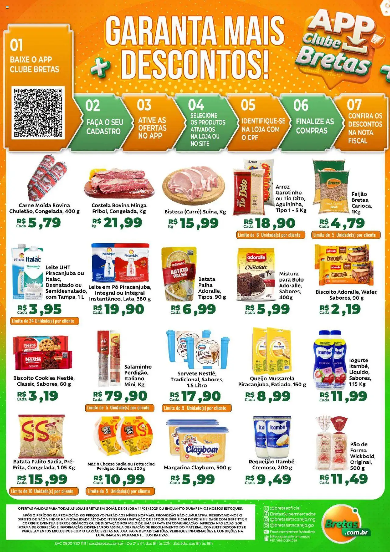 Bretas folheto "Ofertas Semanal" válido a partir de 08/08/2025 - número de página 1