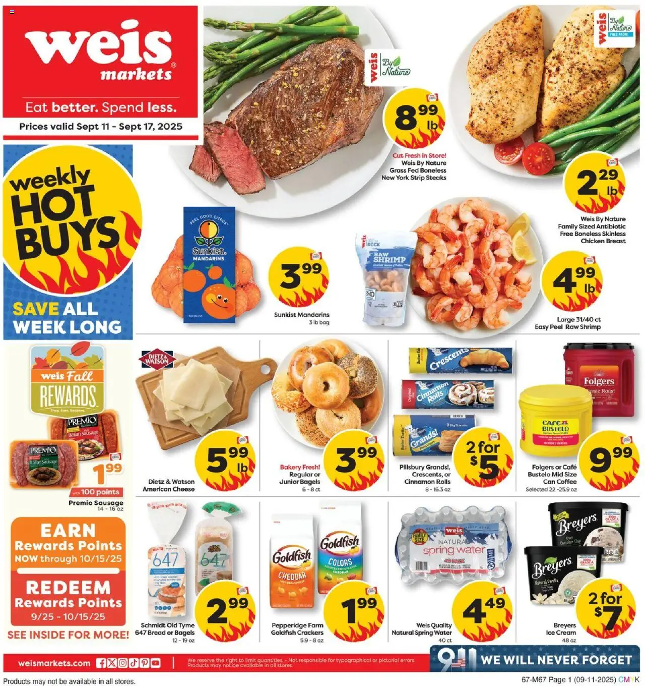 Weis Weekly Ad from 09/11/2025 - Flyer - Page number 1