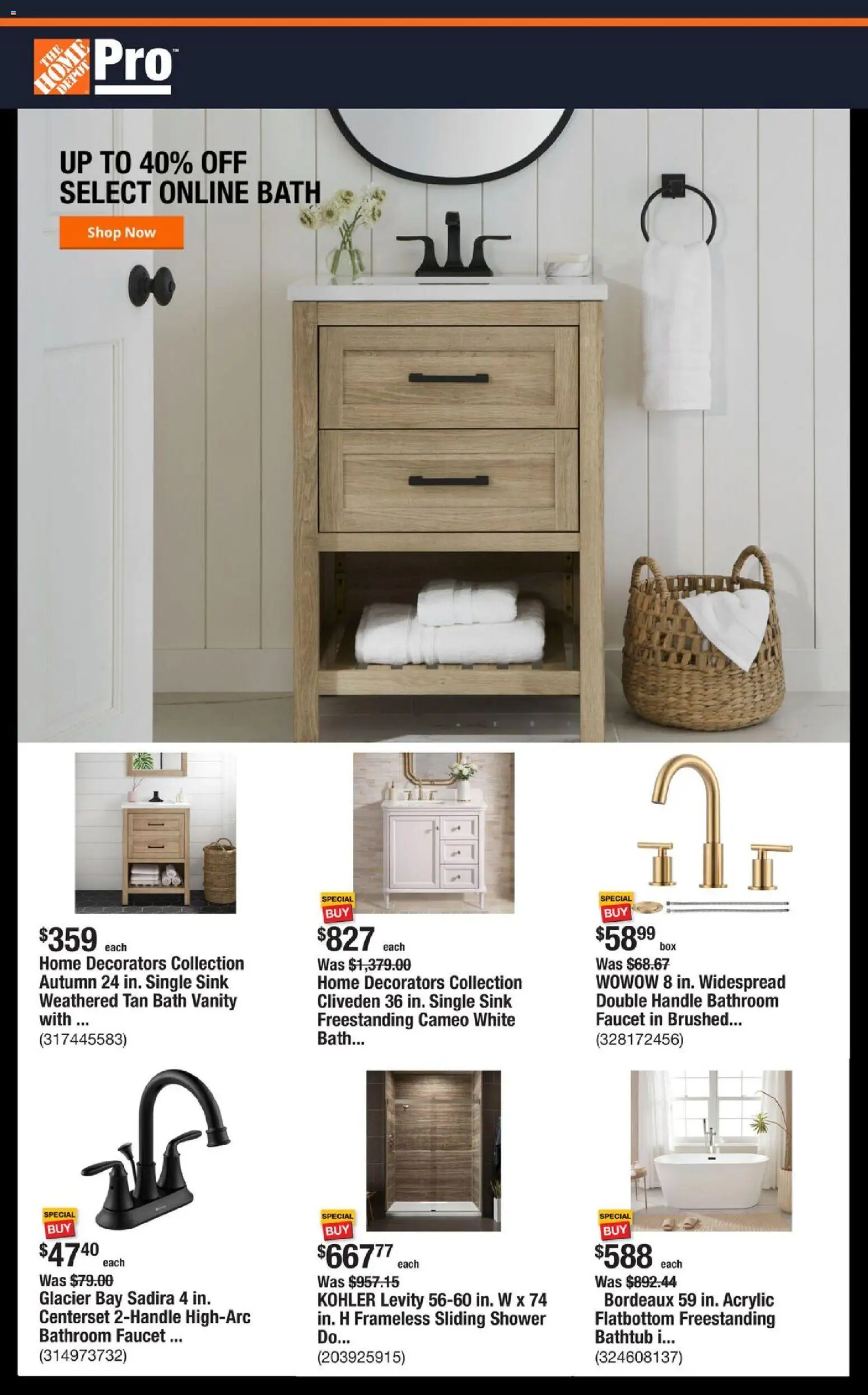 Home Depot Shop Pro Ad - FL from 10/20/2025 - Flyer - Page number 1
