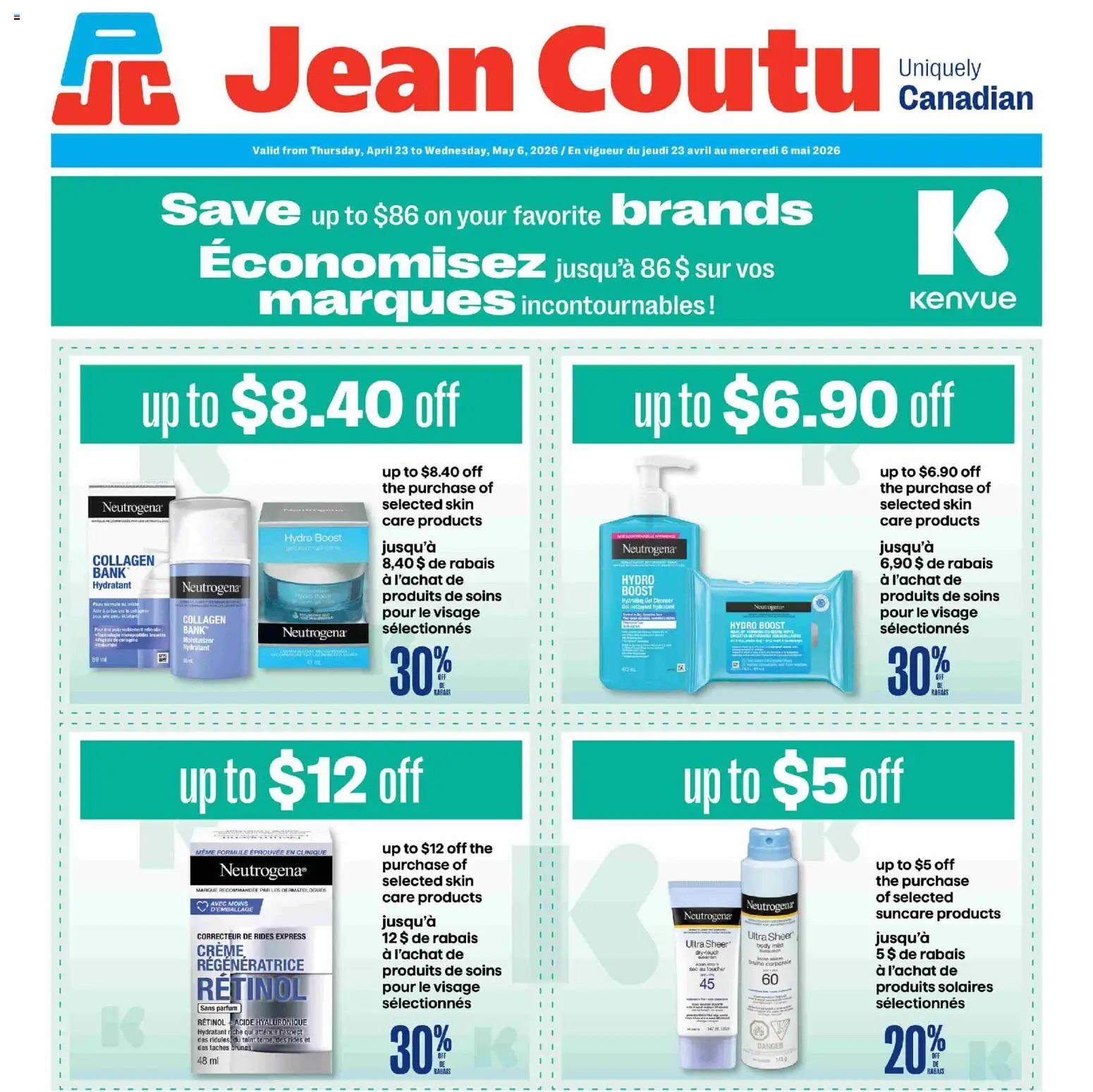 Preview of leaflet Jean Coutu flyer - Encart Kenvue from shop Jean Coutu is valid from Apr 23, 2026