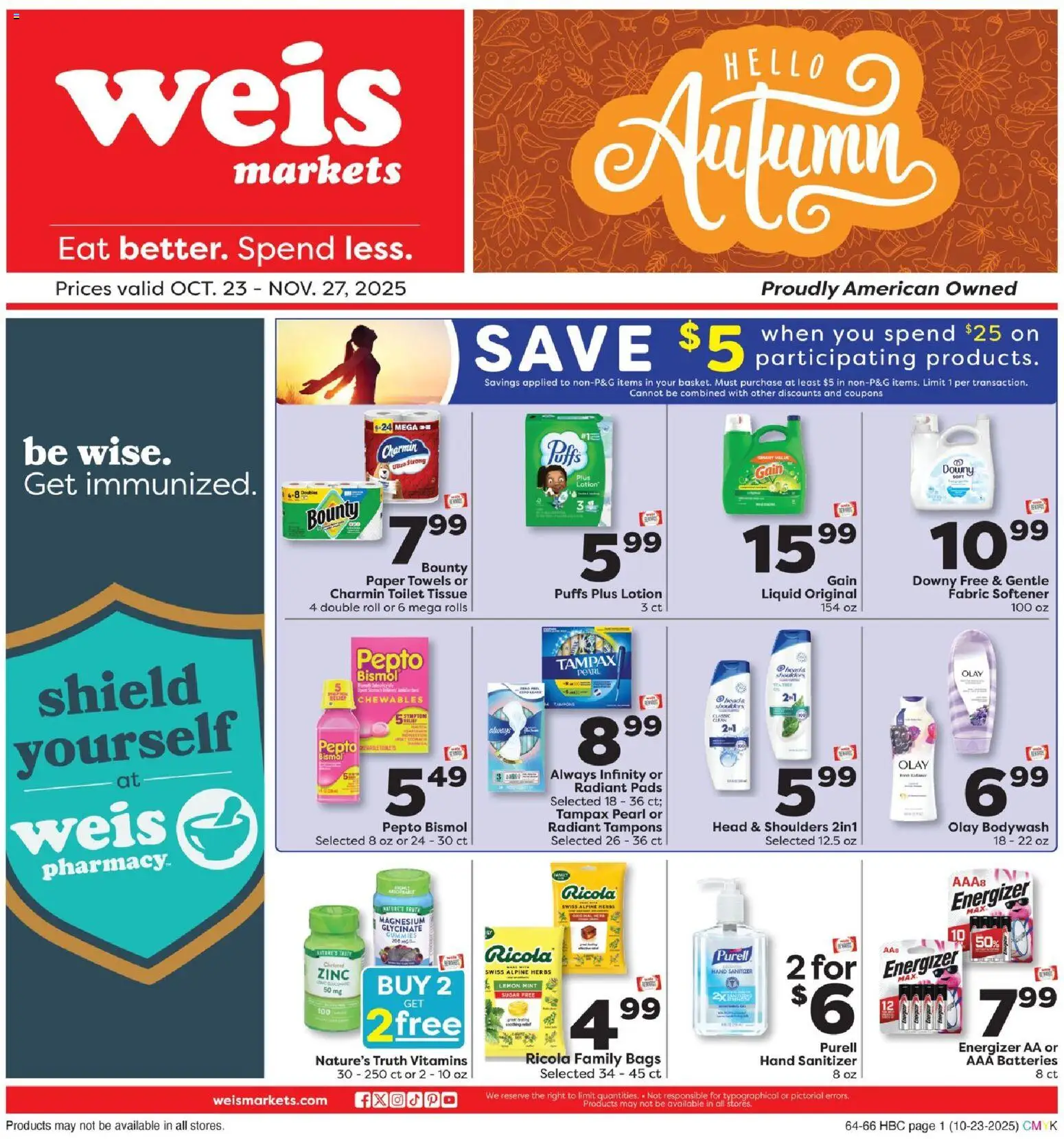 Weis Hello Autumn from 10/23/2025 - Flyer - Page number 1
