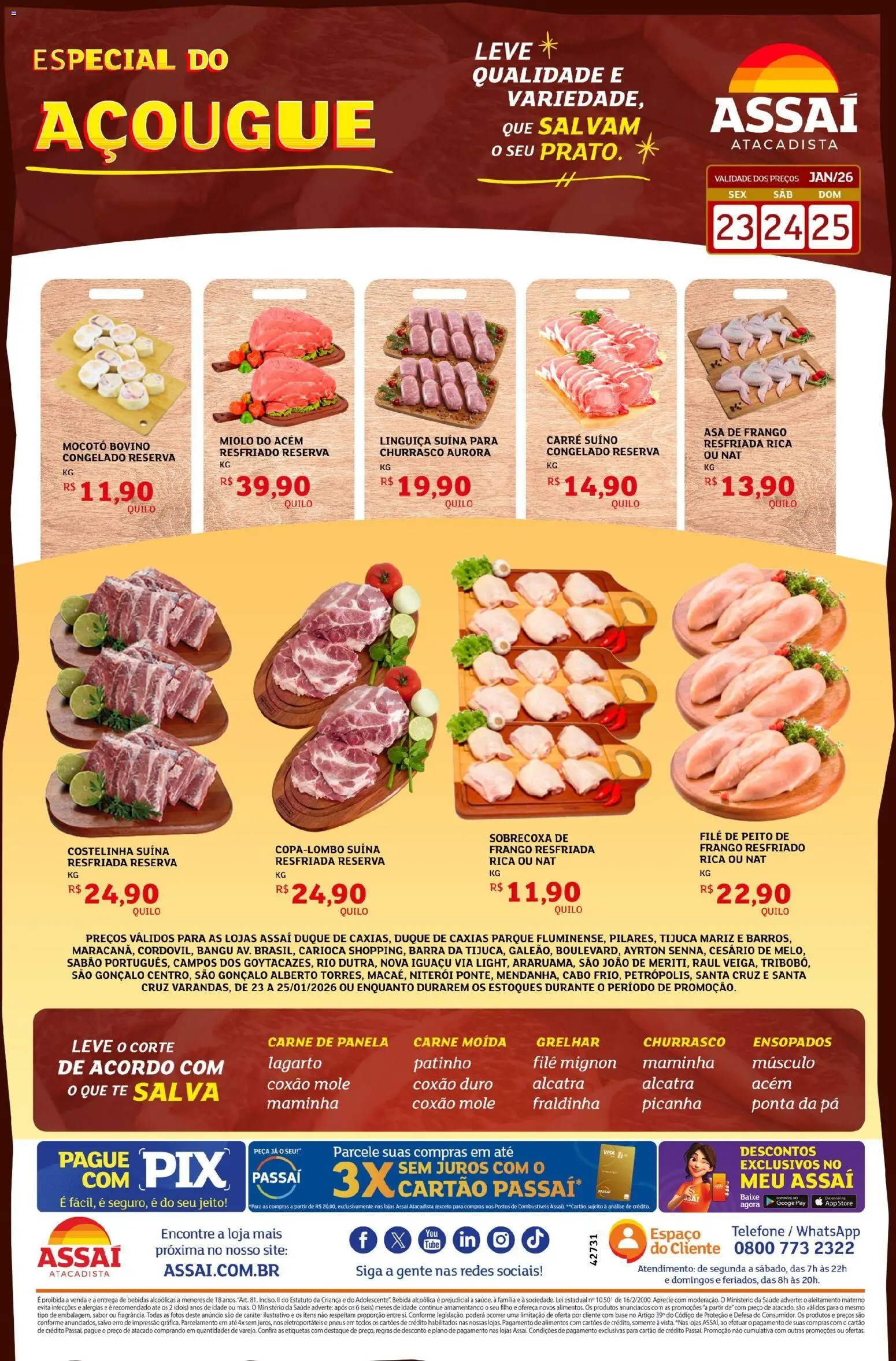 Pré-Visualização do folheto "Encarte - RJ" da loja Assaí Atacadista válido a partir de 23/01/2026