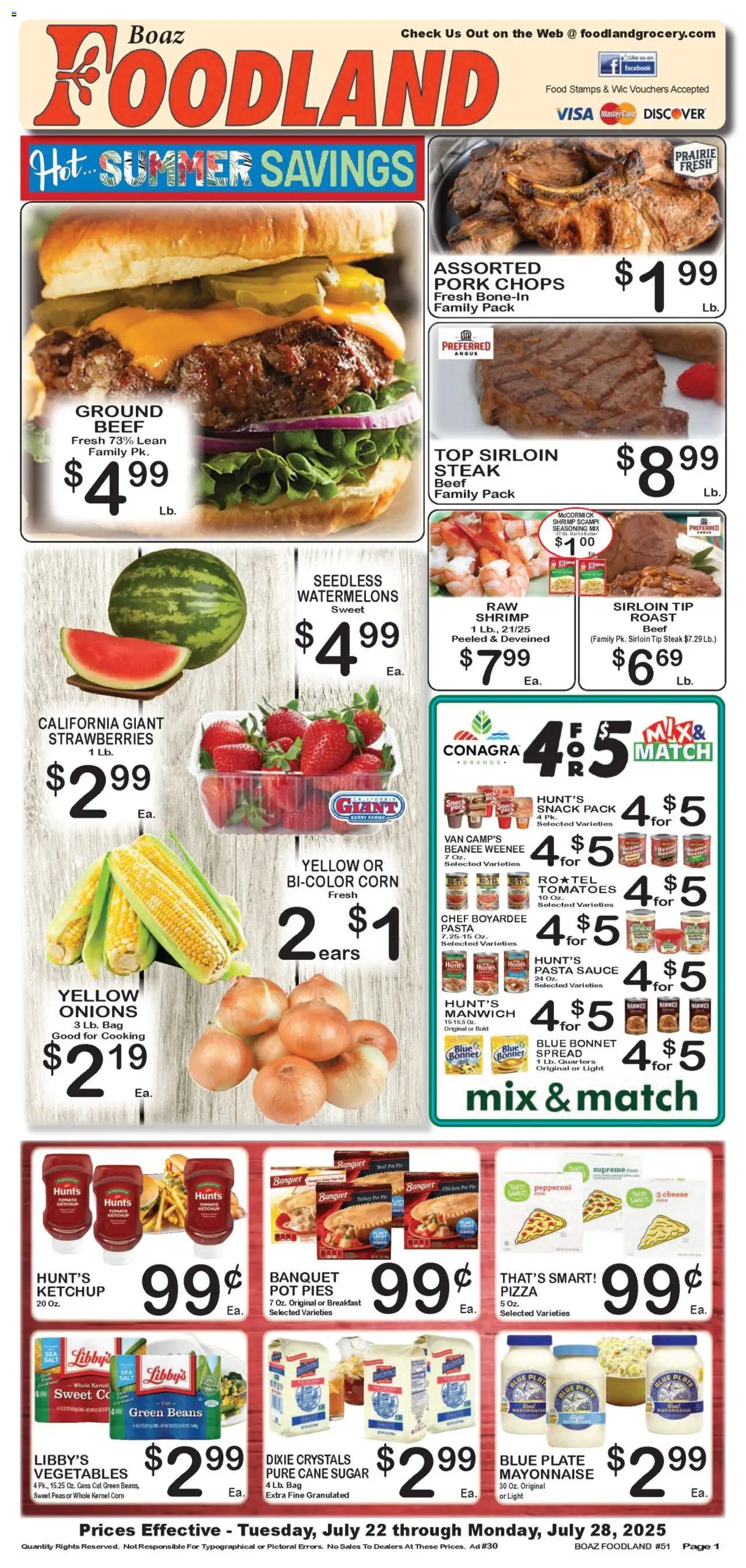 Foodland Weekly Ad from 07/22/2025 - Flyer - Page number 1