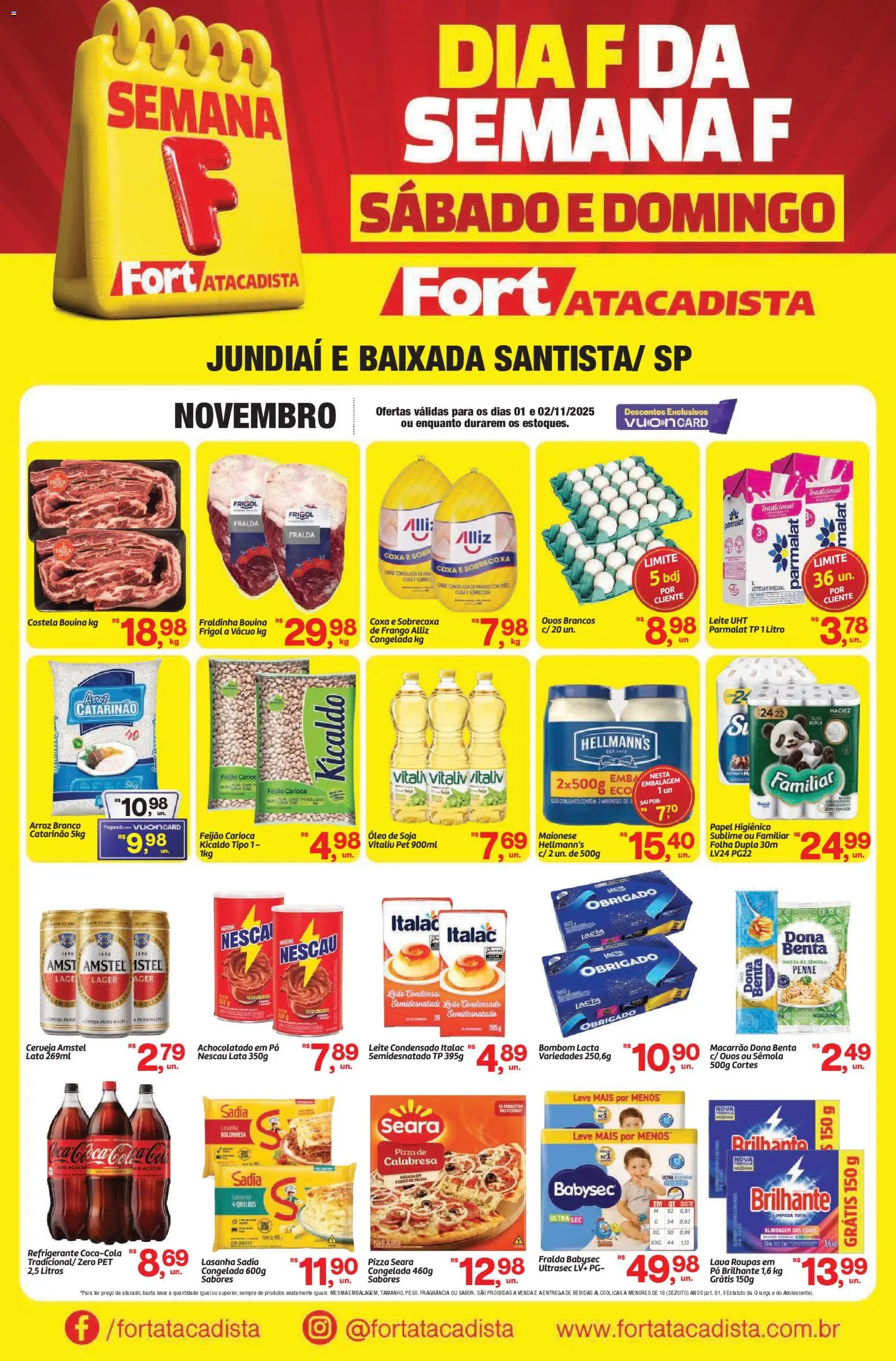 Pré-Visualização do folheto "Ofertas Fim de Semana" da loja Fort Atacadista válido a partir de 01/11/2025