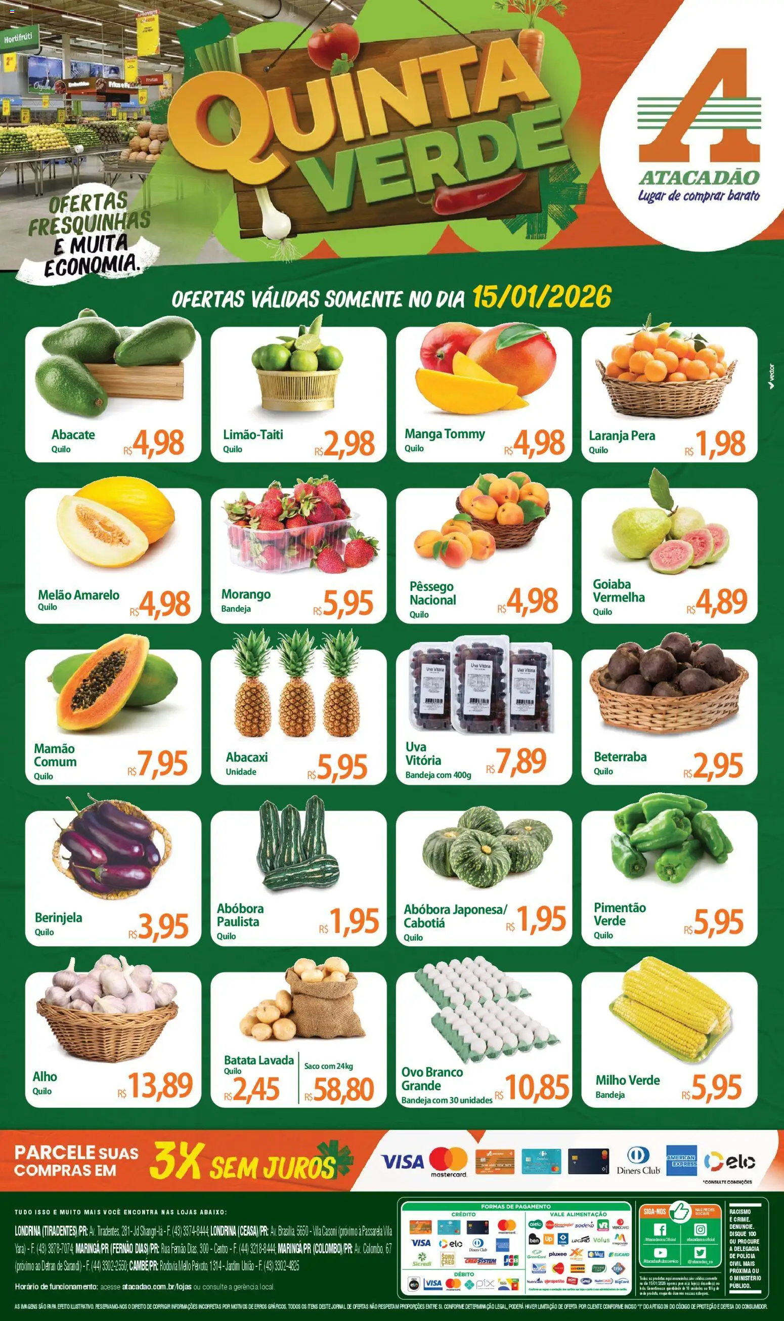 Pré-Visualização do folheto "Ofertas - PR" da loja Atacadão válido a partir de 15/01/2026