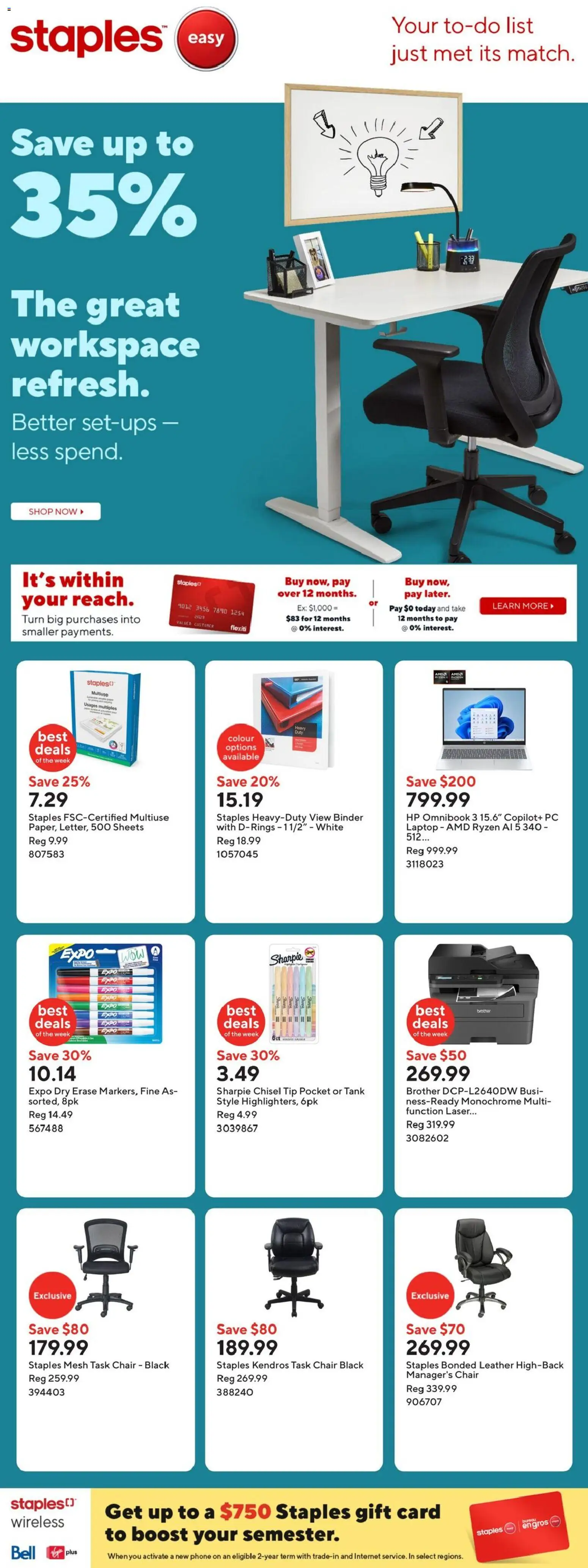 Preview of leaflet Weekly flyer / circulaire from shop Staples is valid from Jan 16, 2026