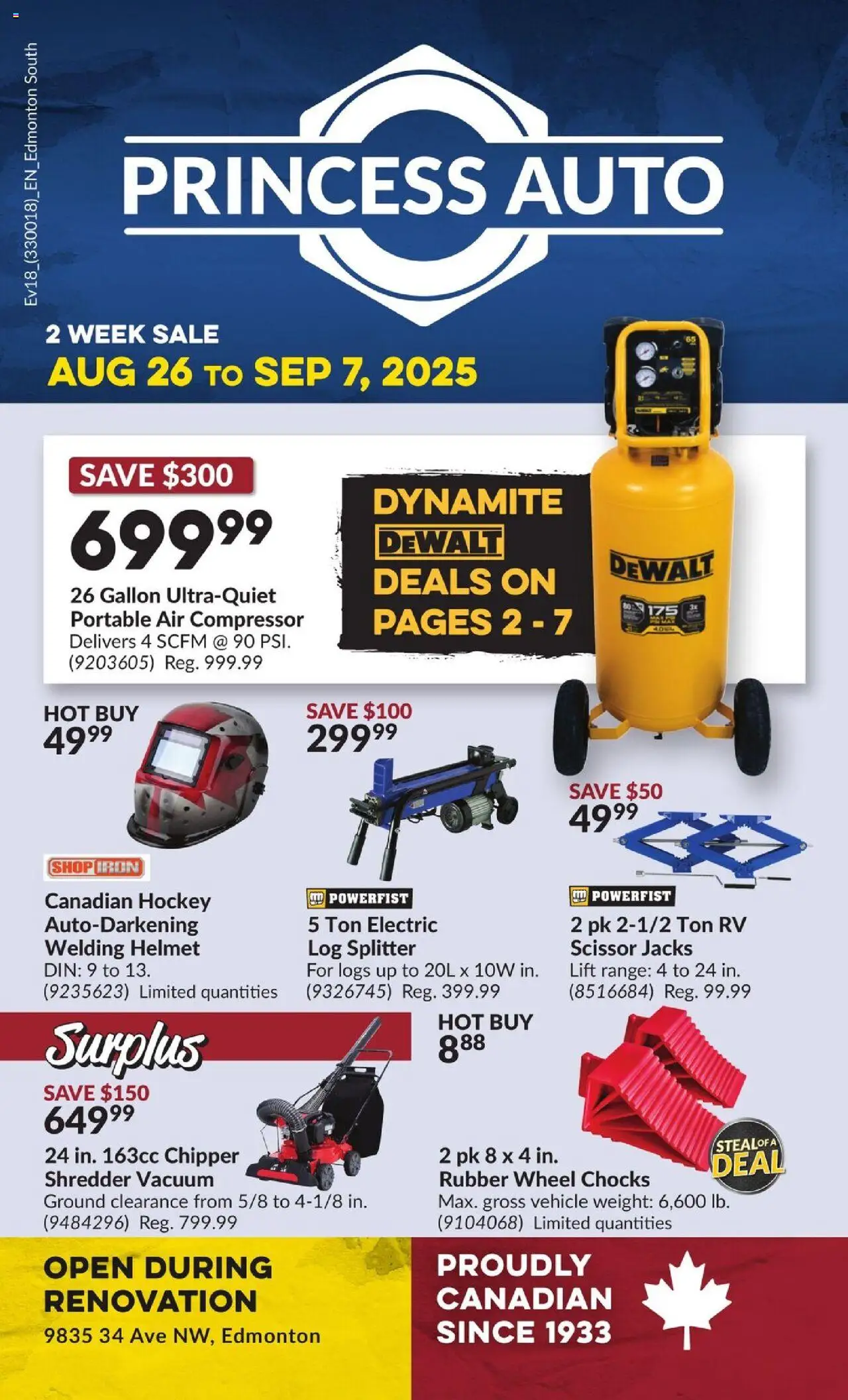 Princess Auto flyer valid from Aug 26, 2025 - page number 1