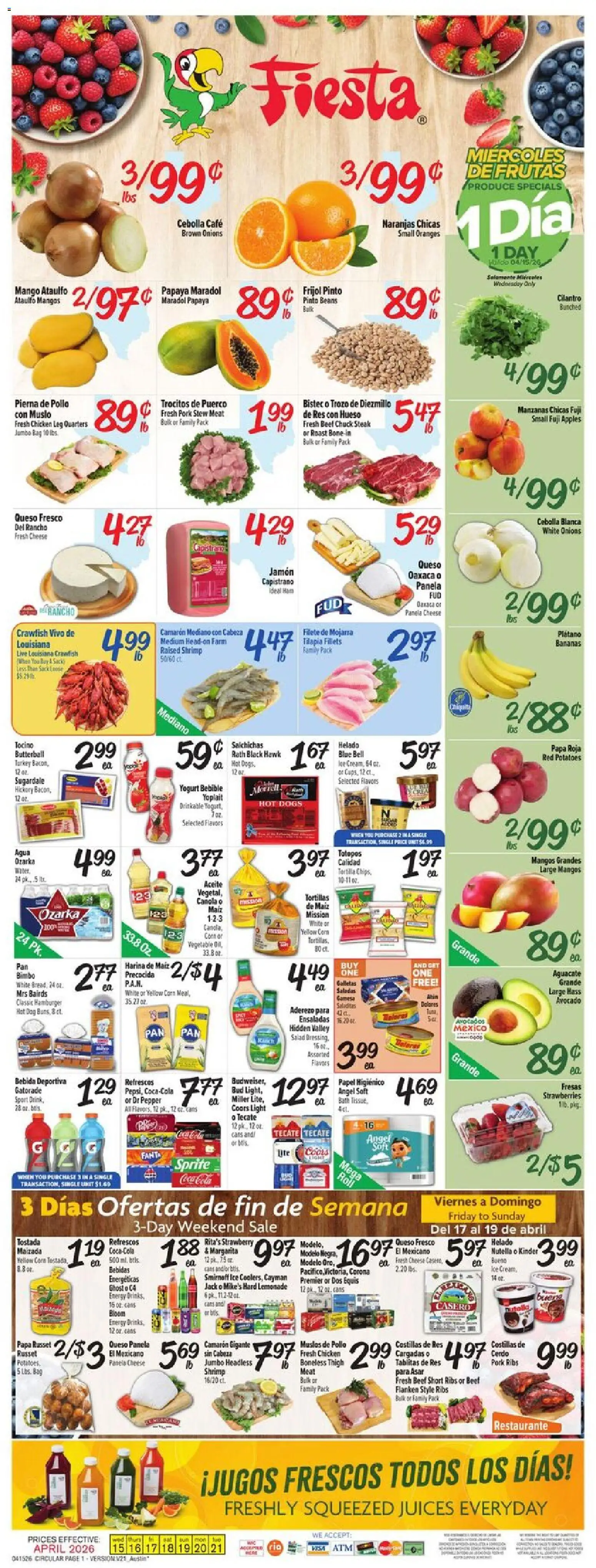 Ad Preview of Fiesta Mart Fiesta Mart Weekly Ad from 04/15/2026