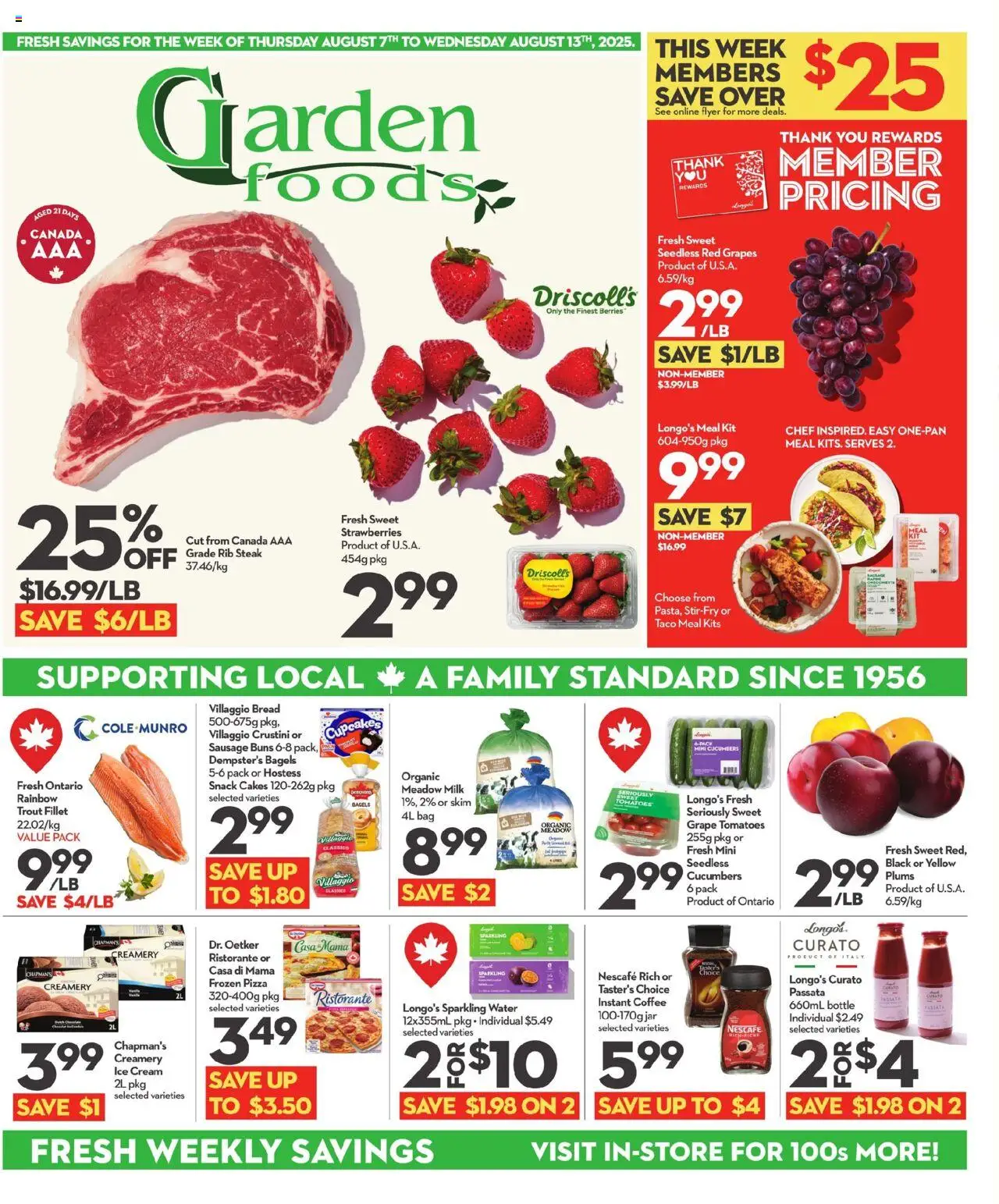 Longo's flyer valid from Aug 07, 2025 - page number 1 - Thé