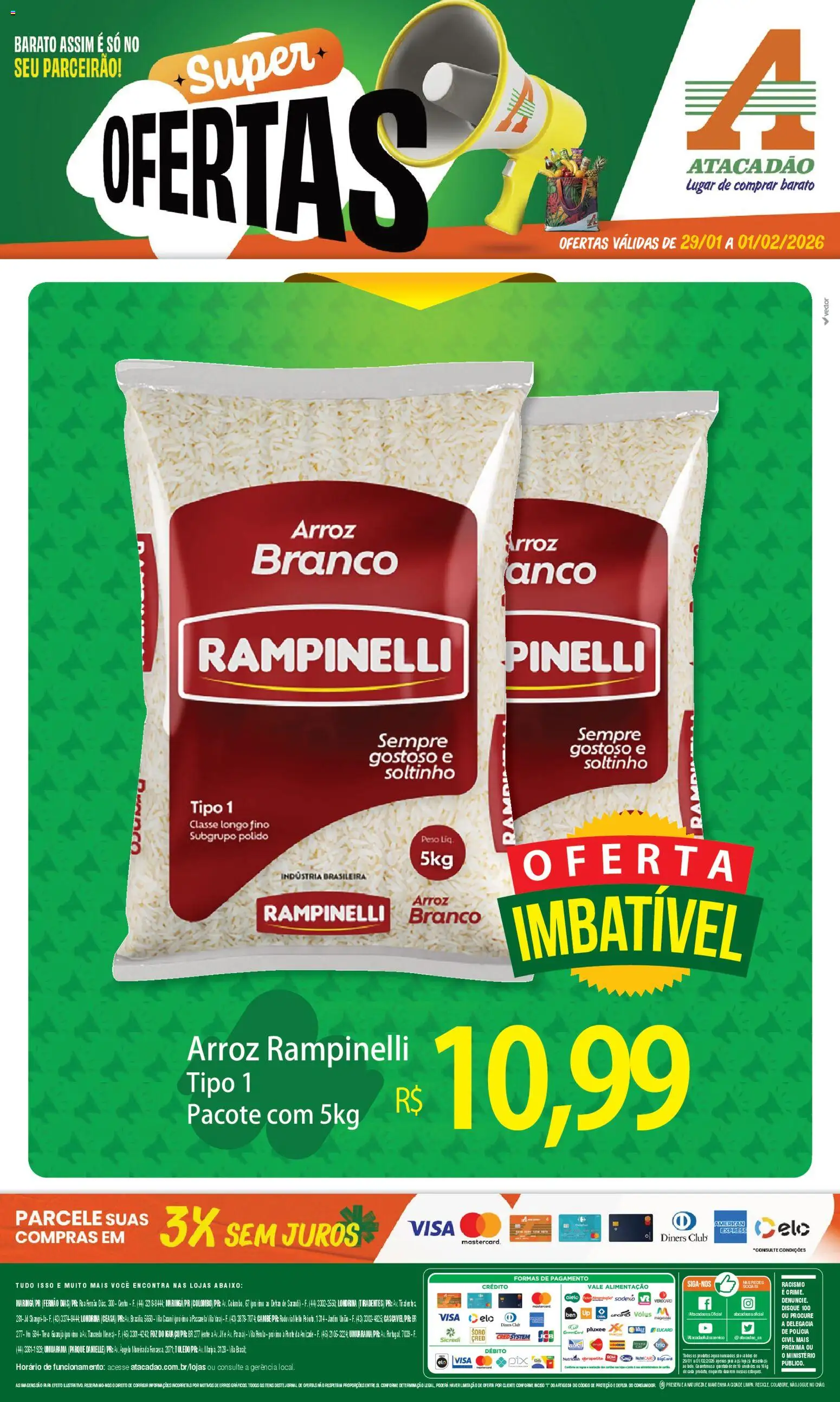 Pré-Visualização do folheto "Ofertas - PR" da loja Atacadão válido a partir de 29/01/2026