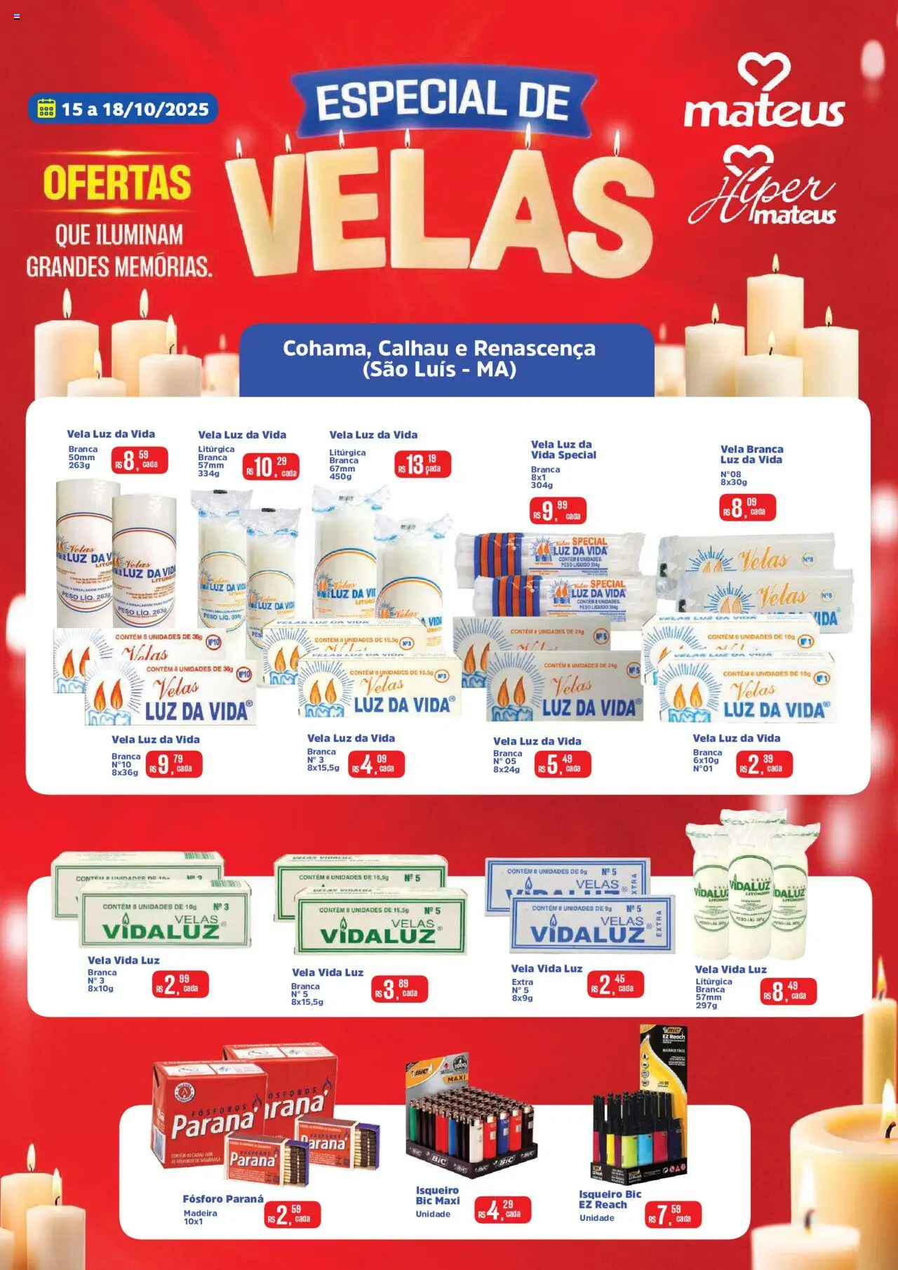 Mateus folheto "Ofertas Especial de Velas" válido a partir de 15/10/2025 - número de página 1