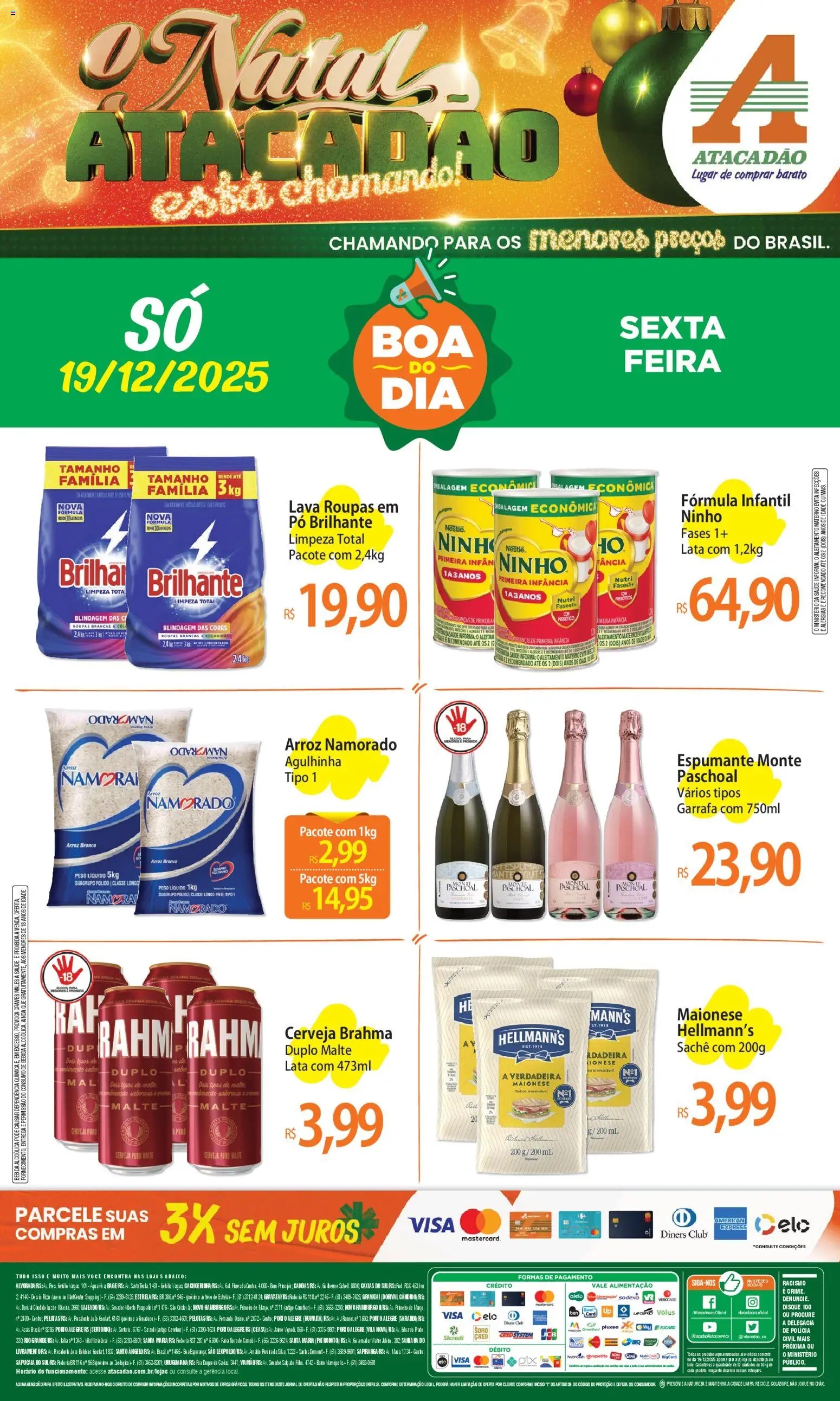 Pré-Visualização do folheto "Ofertas - RS" da loja Atacadão válido a partir de 19/12/2025