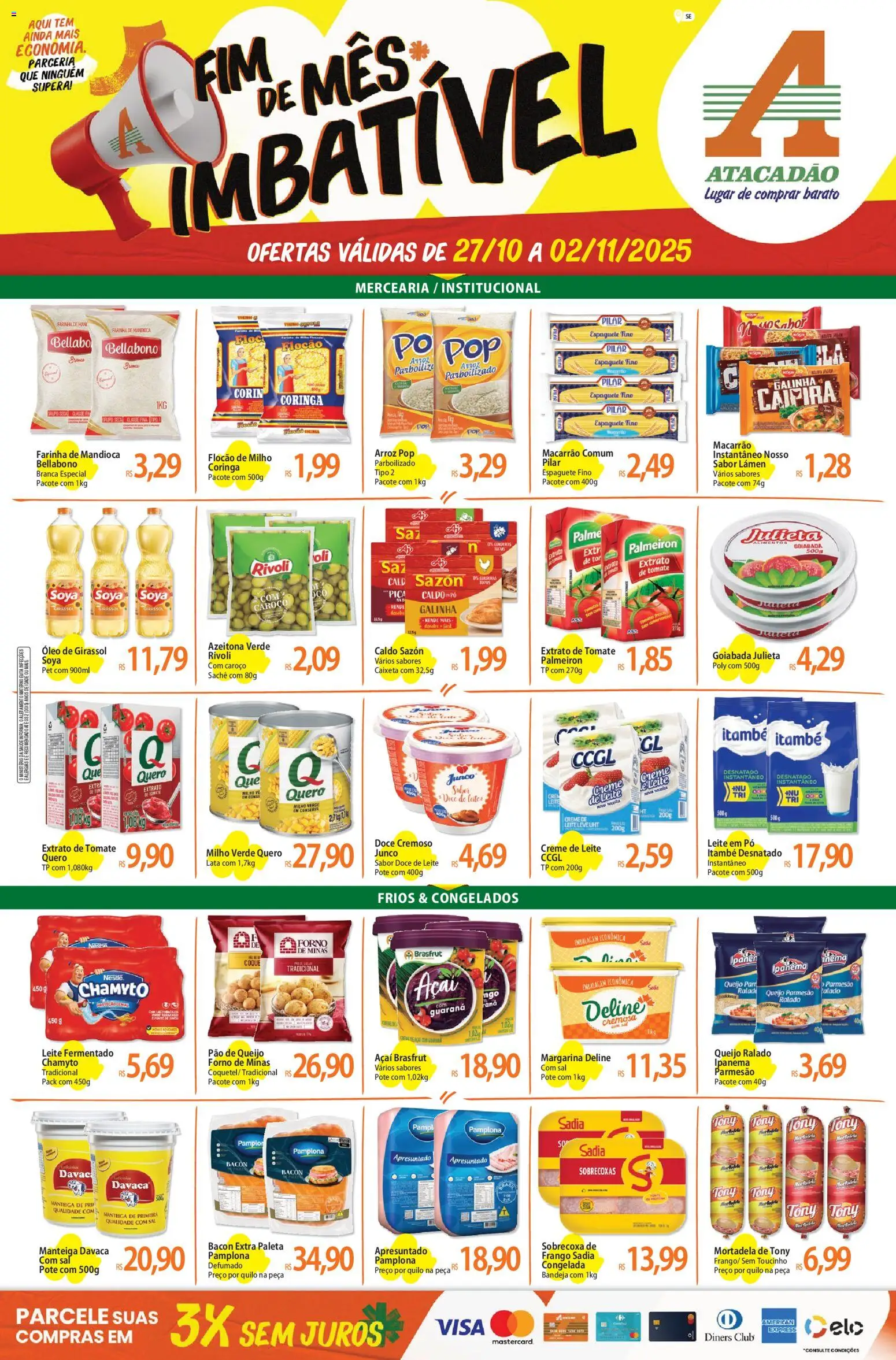 Pré-Visualização do folheto "Ofertas - SE" da loja Atacadão válido a partir de 27/10/2025