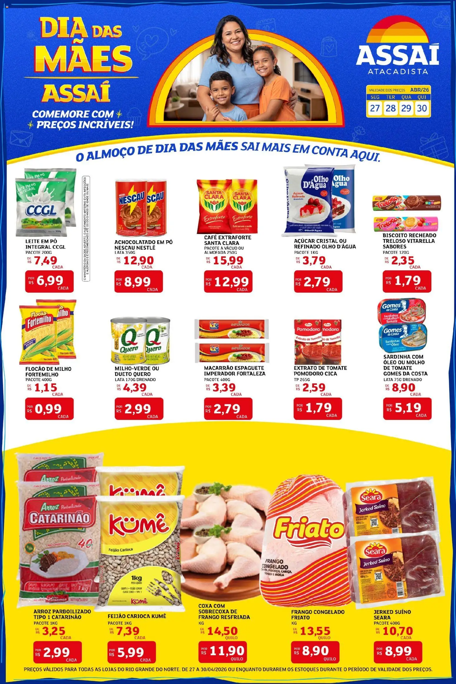 Pré-Visualização do folheto "Assaí Atacadista ofertas - RN" da loja Assaí Atacadista válido a partir de 27/04/2026