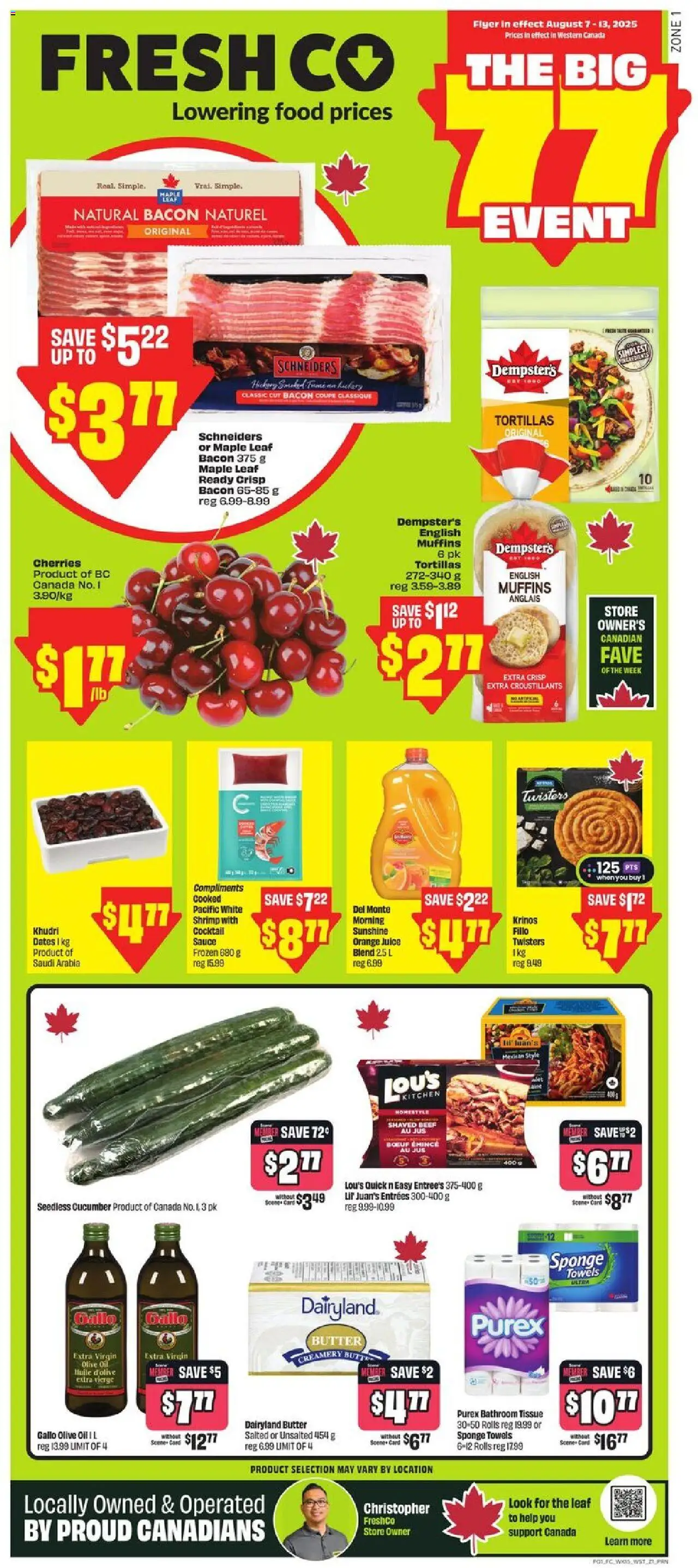 FreshCo flyer valid from Aug 07, 2025 - page number 1