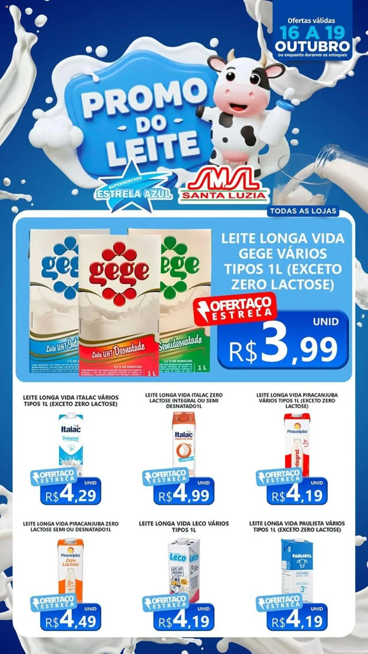 Estrela Azul folheto "Ofertas Leite" válido a partir de 16/10/2025 - número de página 1