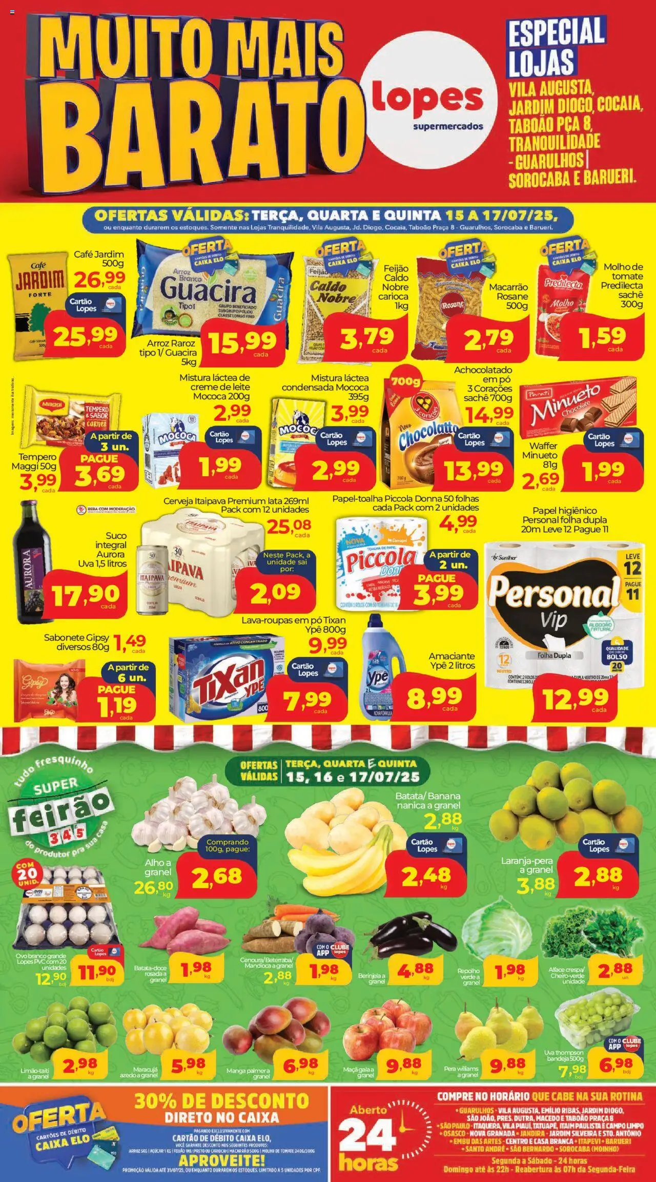 Lopes Supermercados folheto "Ofertas Muito Mais Barato" válido a partir de 15/07/2025 - número de página 1