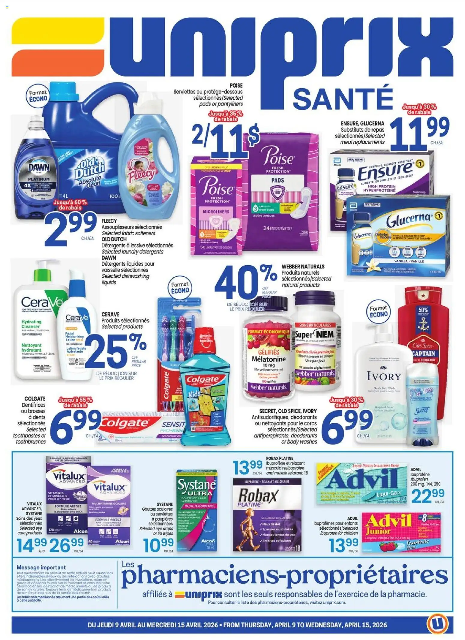 Preview of leaflet Uniprix - Uniprix Sante from shop Uniprix is valid from Apr 09, 2026