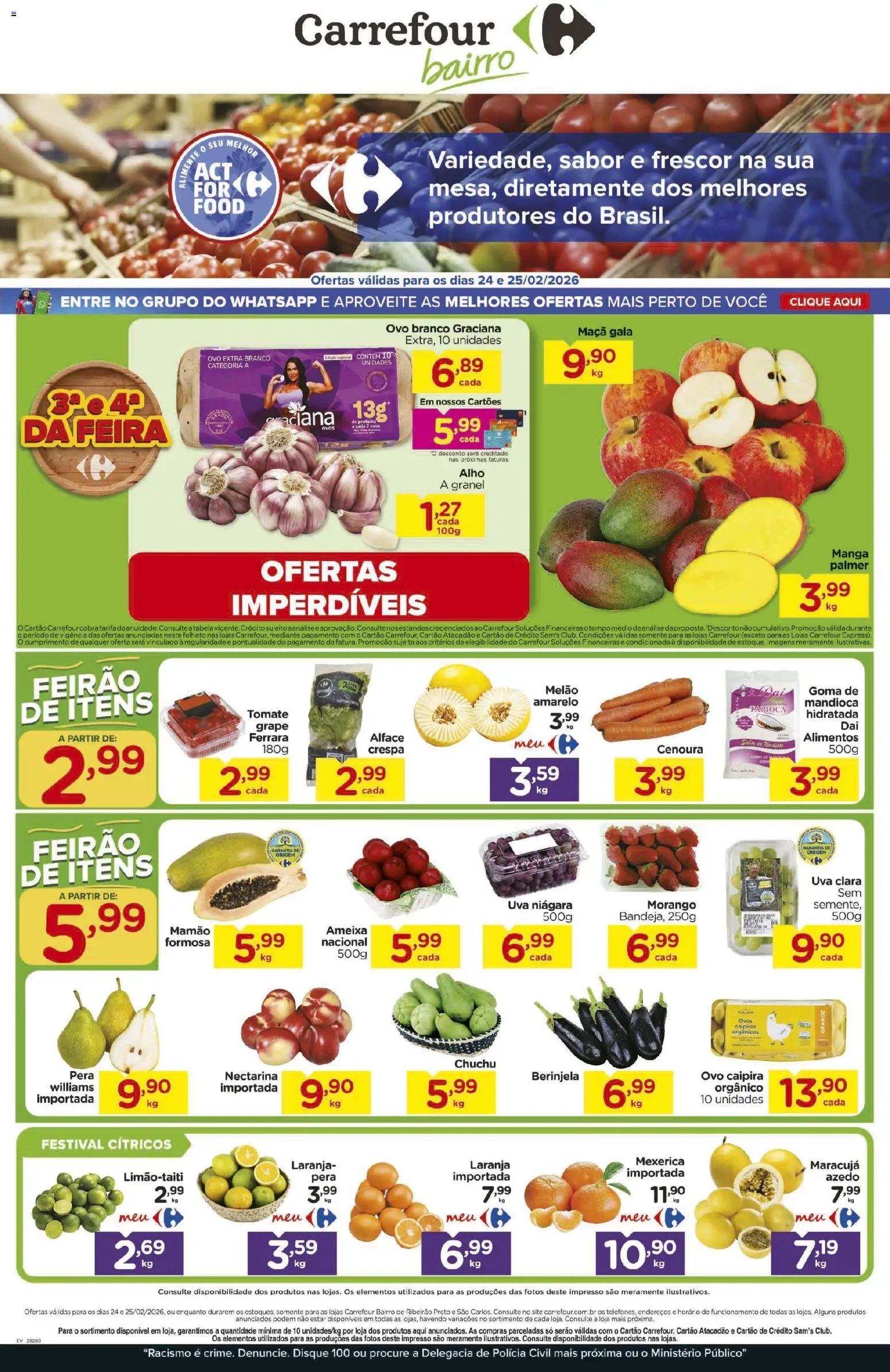 Pré-Visualização do folheto "Ofertas Feira" da loja Carrefour Bairro válido a partir de 24/02/2026