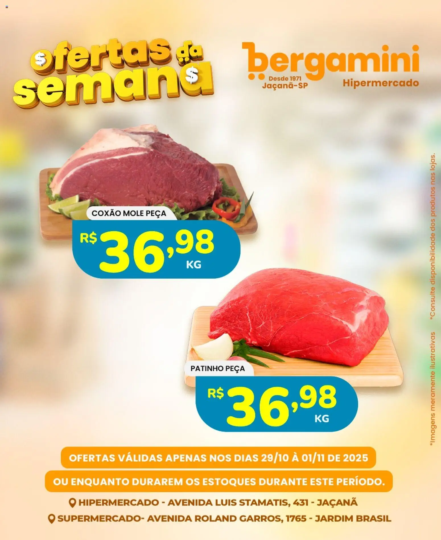 Pré-Visualização do folheto "Ofertas da semana" da loja Supermercado Bergamini válido a partir de 29/10/2025