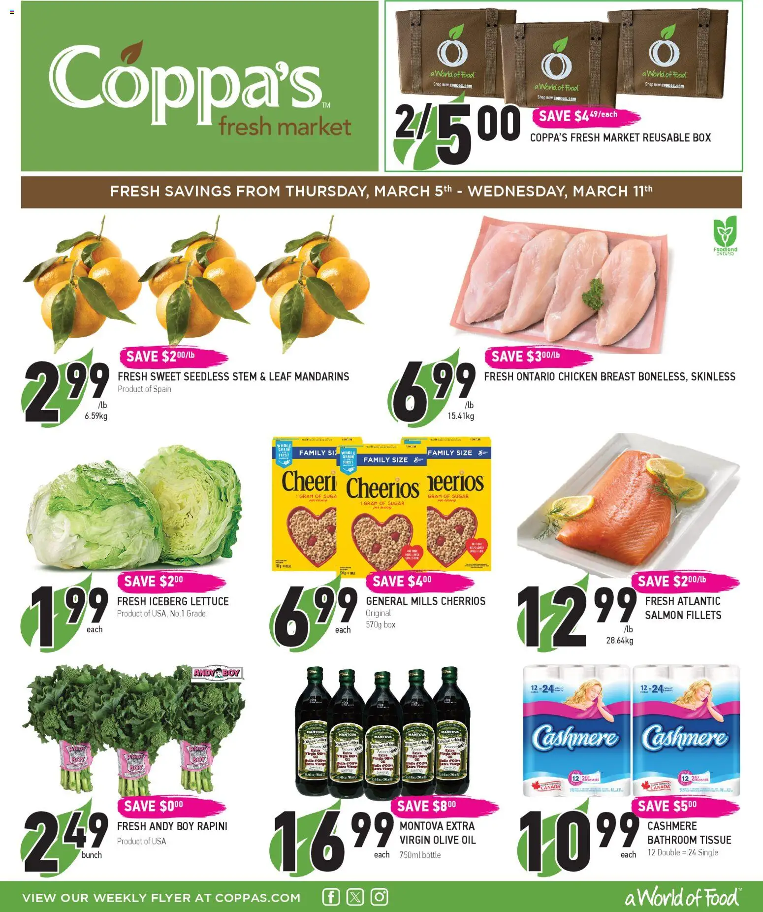 Preview of leaflet Coppas Fresh Market weekly flyer / circulaire from shop Coppas Fresh Market is valid from Mar 05, 2026