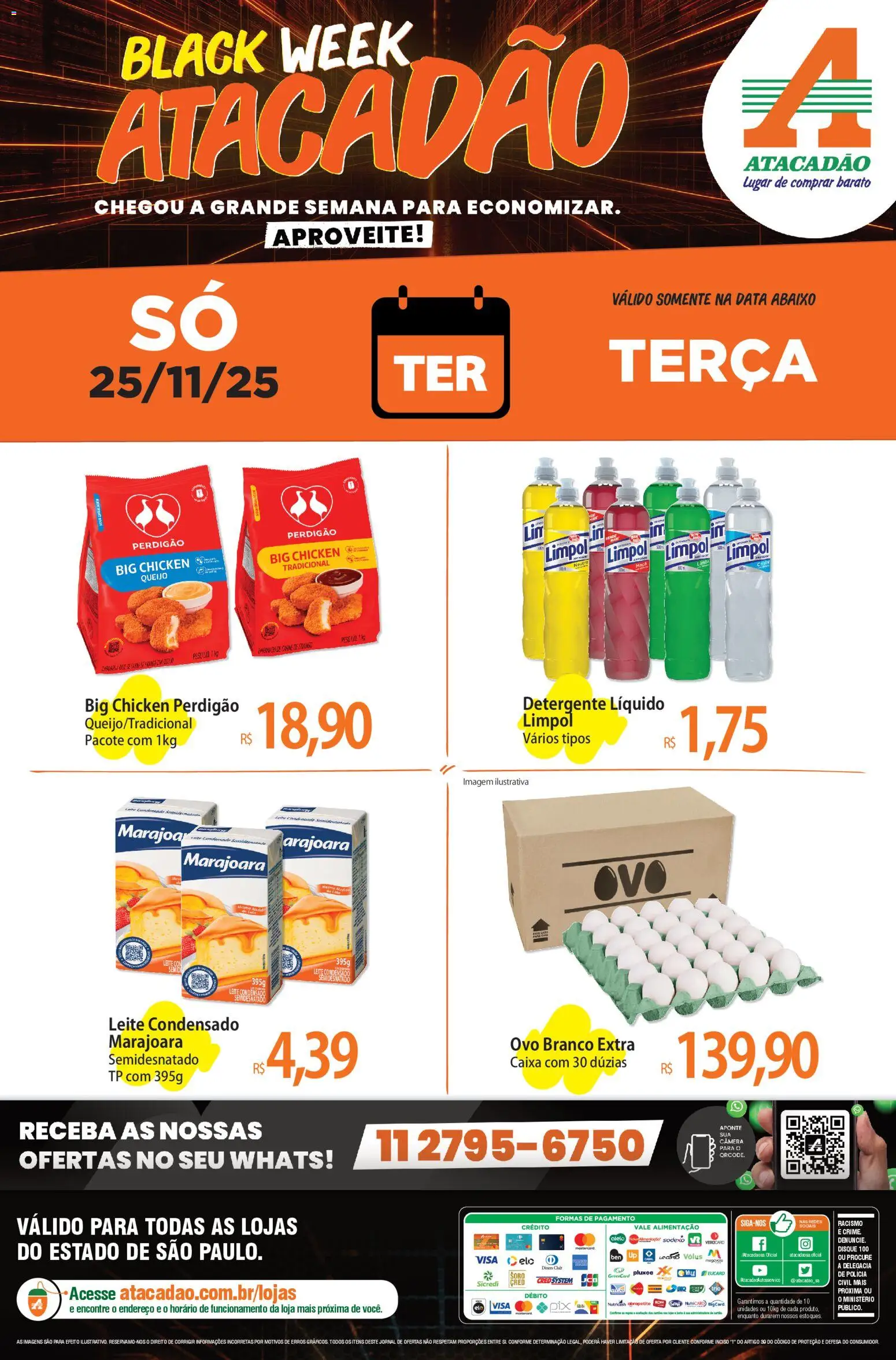 Pré-Visualização do folheto "Ofertas - SP" da loja Atacadão válido a partir de 25/11/2025