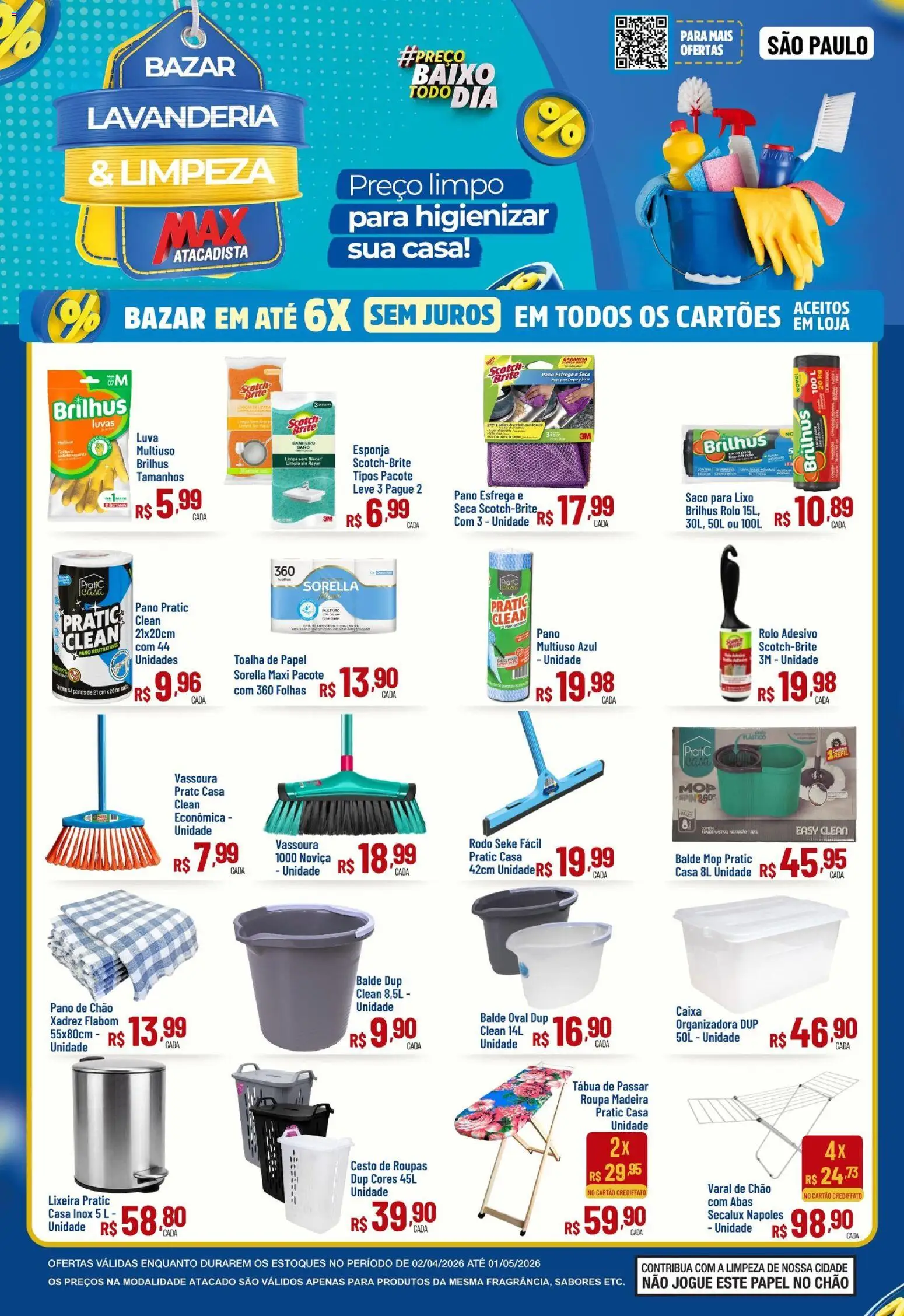 Pré-Visualização do folheto "Max Atacadista ofertas Bazar, Lavanderia, Limpeza" da loja Max Atacadista válido a partir de 02/04/2026