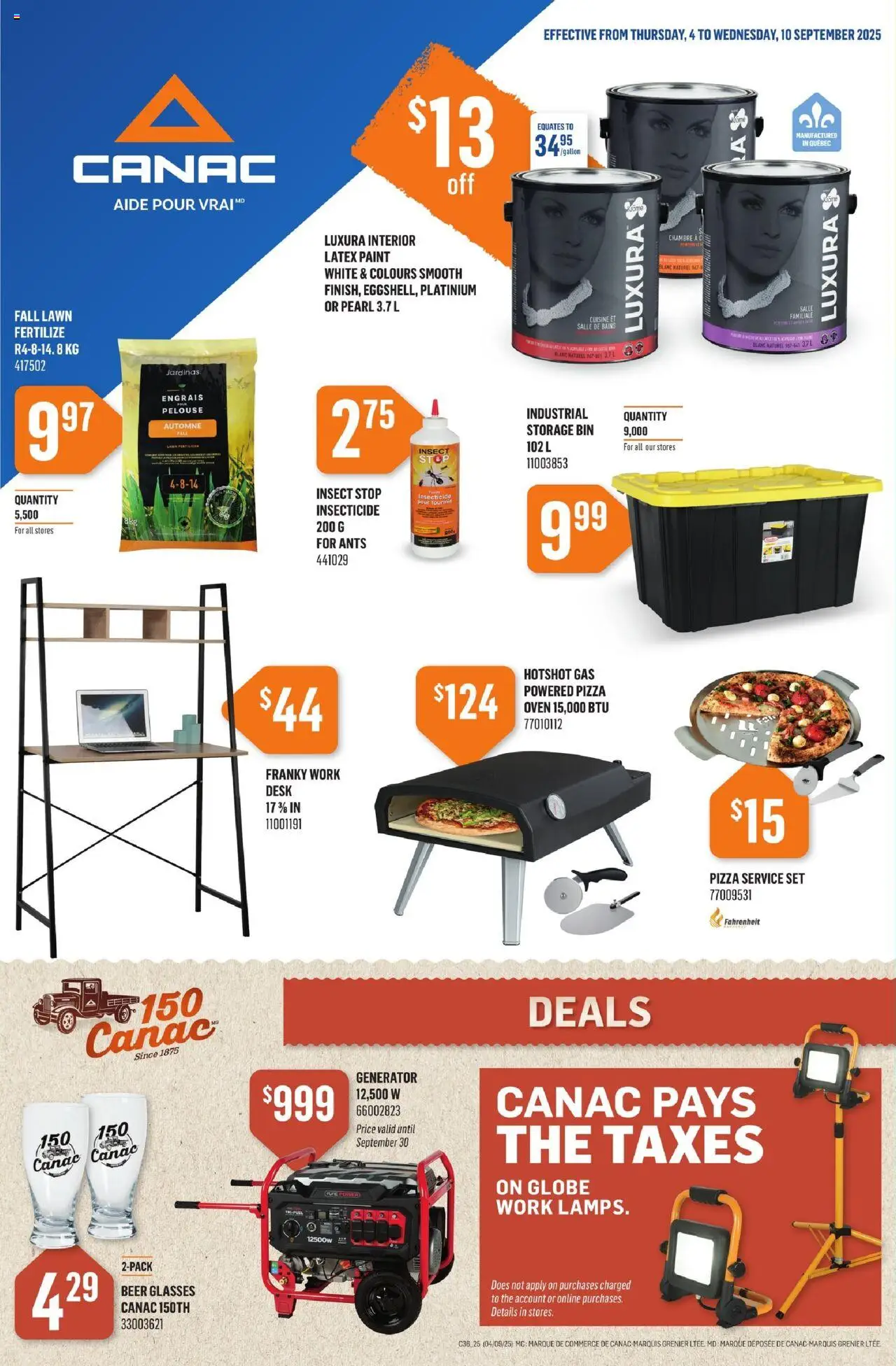 Canac flyer valid from Sep 04, 2025 - page number 1