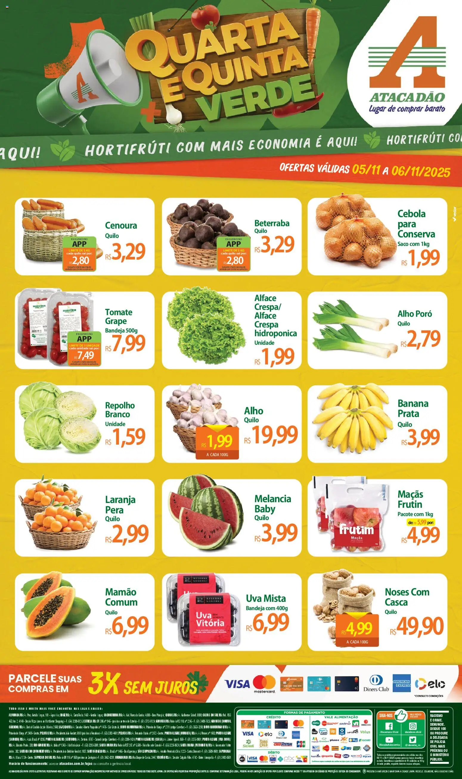 Pré-Visualização do folheto "Ofertas - RS" da loja Atacadão válido a partir de 05/11/2025