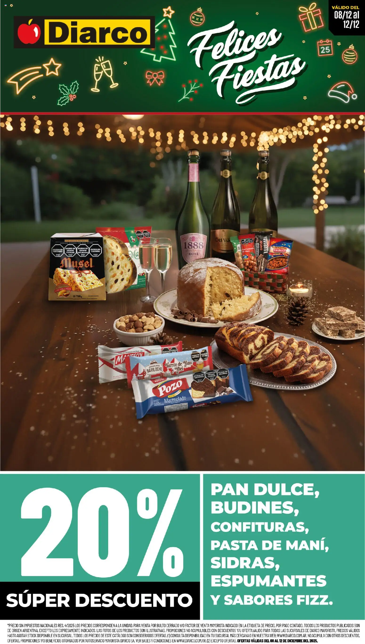 Vista previa del folleto de la tienda Diarco válido desde el 08/12/2025 - Pasta, Pan, Mani, Turrón