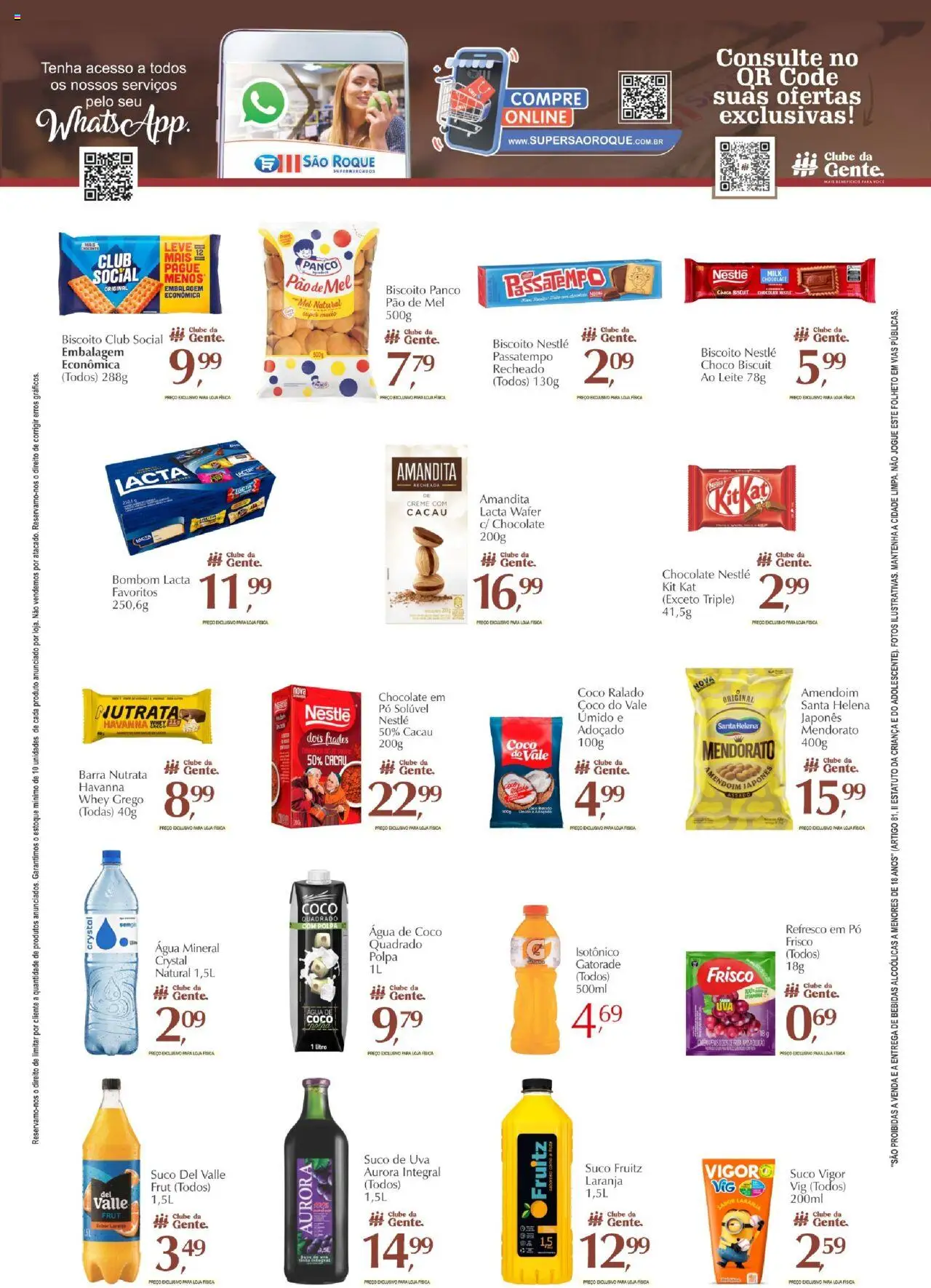 São Roque Supermercados folheto "Ofertas da semana" válido a partir de 05/09/2025 - número de página 1 - Chocolate, Água de coco, Uva, Bebidas, Pão de mel, Creme, Água mineral, Frisco