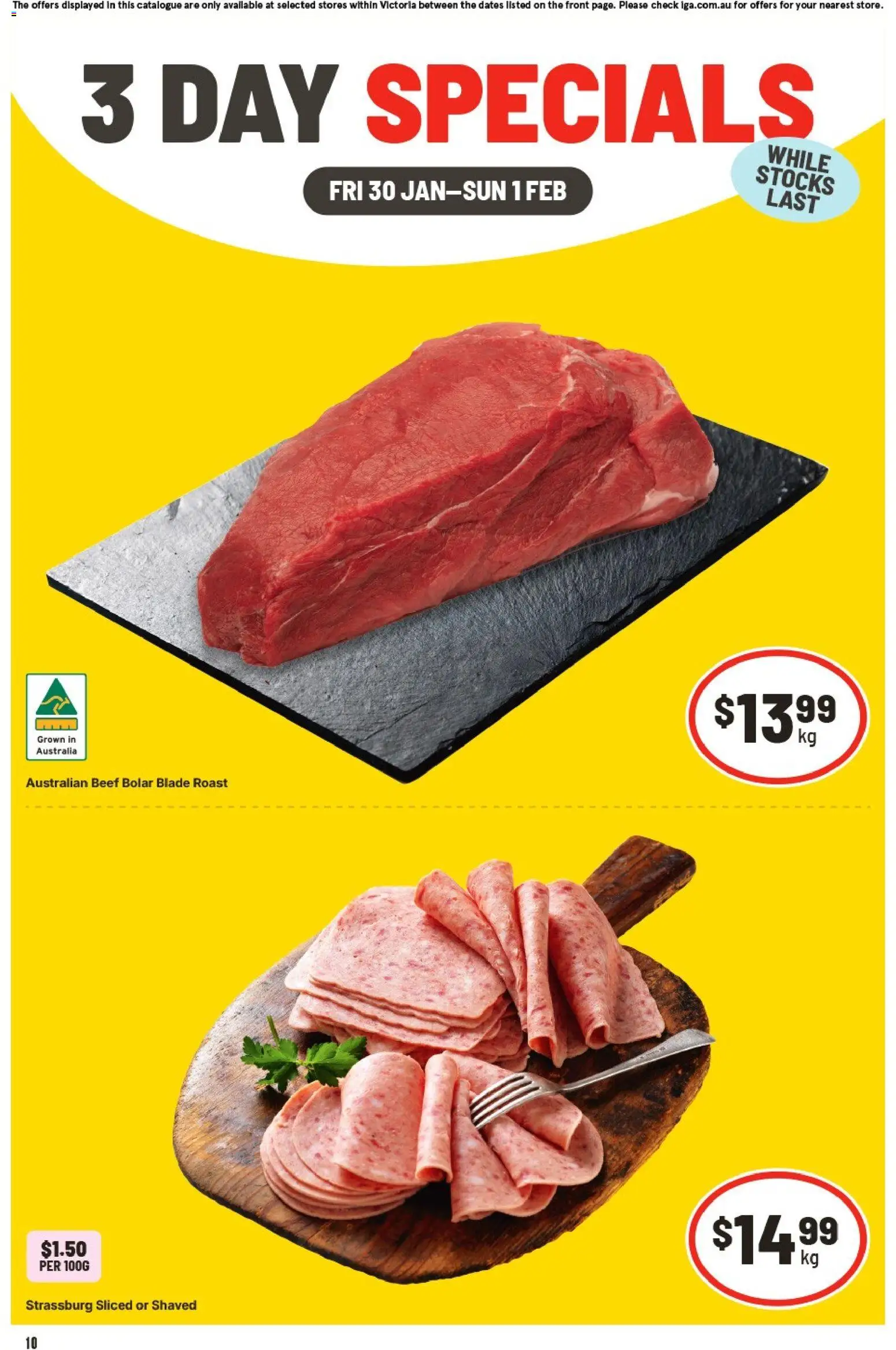 Preview of catalogue 3 Day Specials VIC from shop IGA valid 30/01/2026