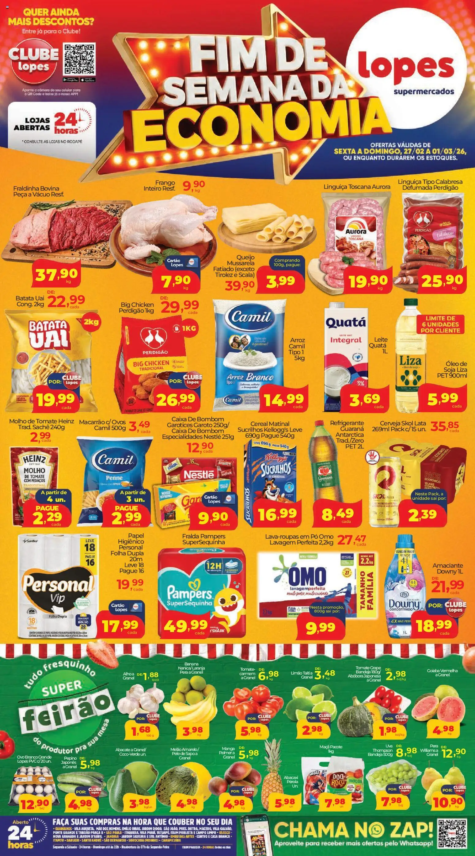 Pré-Visualização do folheto "Lopes Supermercados - Ofertas da semana" da loja Lopes Supermercados válido a partir de 27/02/2026