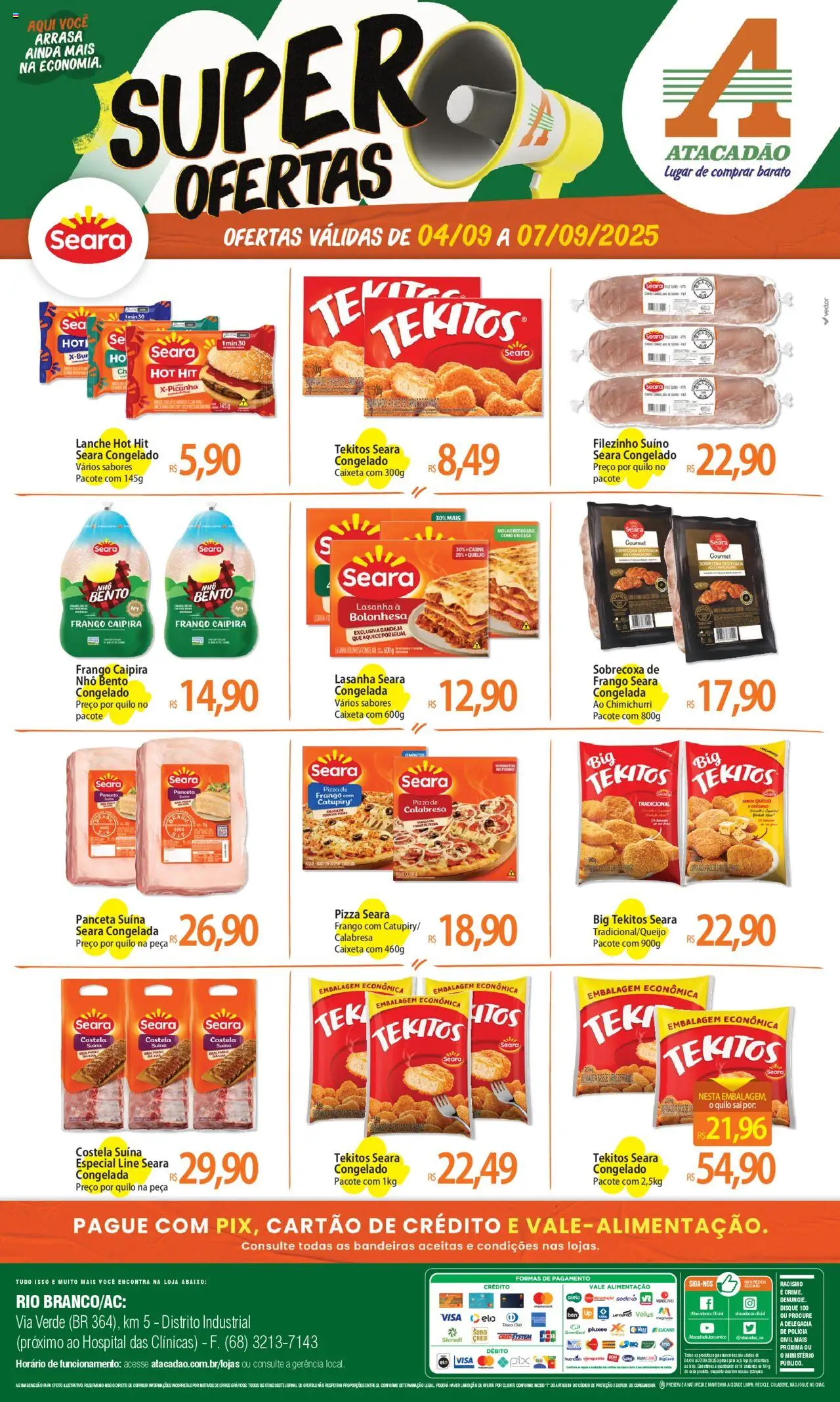 Atacadão folheto "Ofertas - AC" válido a partir de 04/09/2025 - número de página 1 - Pizza, Lasanha, Base, Frango, Orégano