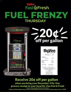 Ad Preview of HyVee Fuel Frenzy from 12/04/2025