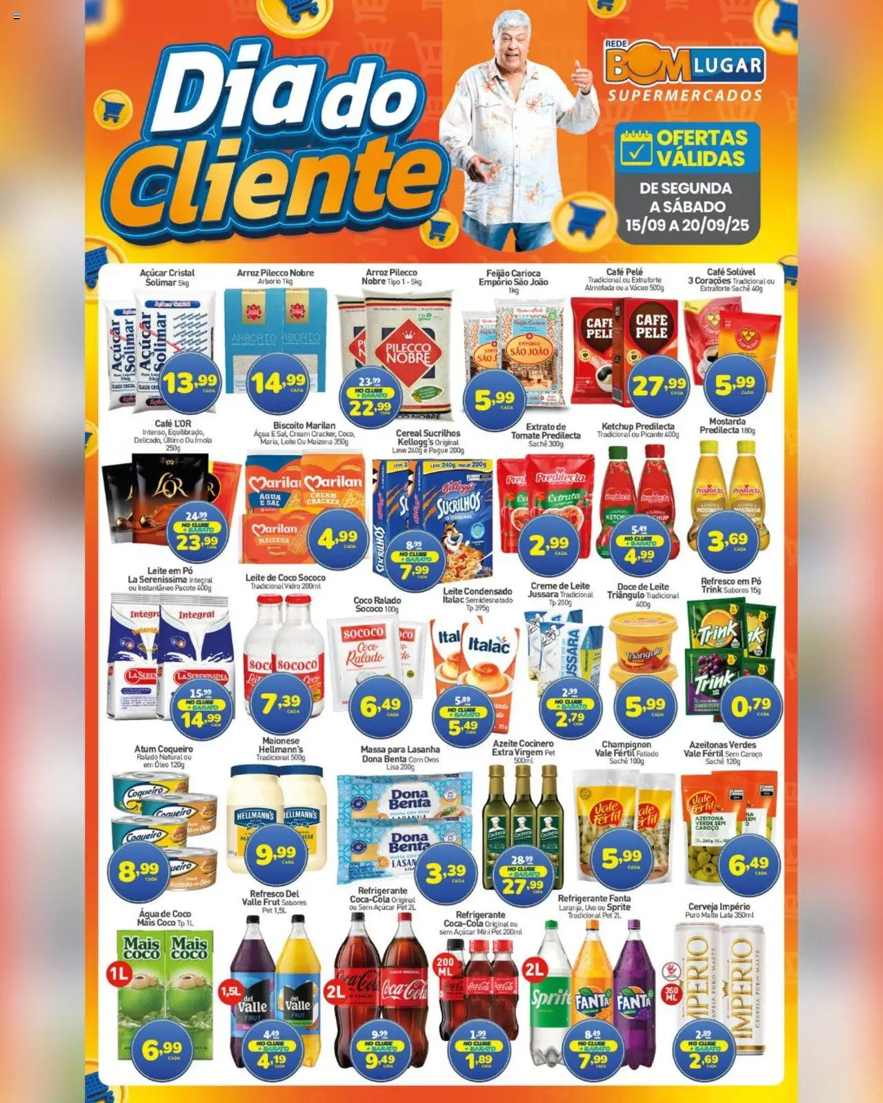 Rede Bom Lugar folheto "Ofertas da semana" válido a partir de 15/09/2025 - número de página 1 - Coco, Óleo, Feijão, Refrigerante, Creme de leite, Fanta, Açúcar cristal, Café solúvel