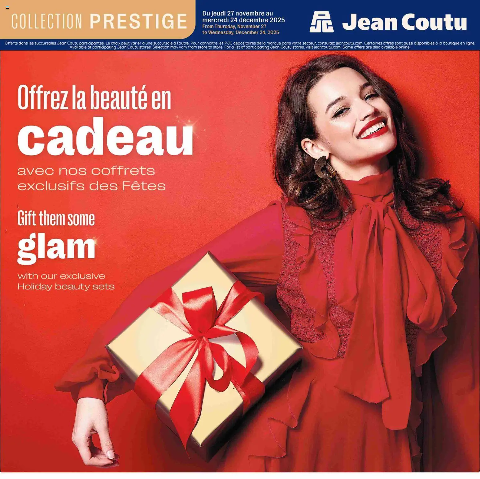 Preview of leaflet Encart beauté prestige des fêtes from shop Jean Coutu is valid from Dec 04, 2025