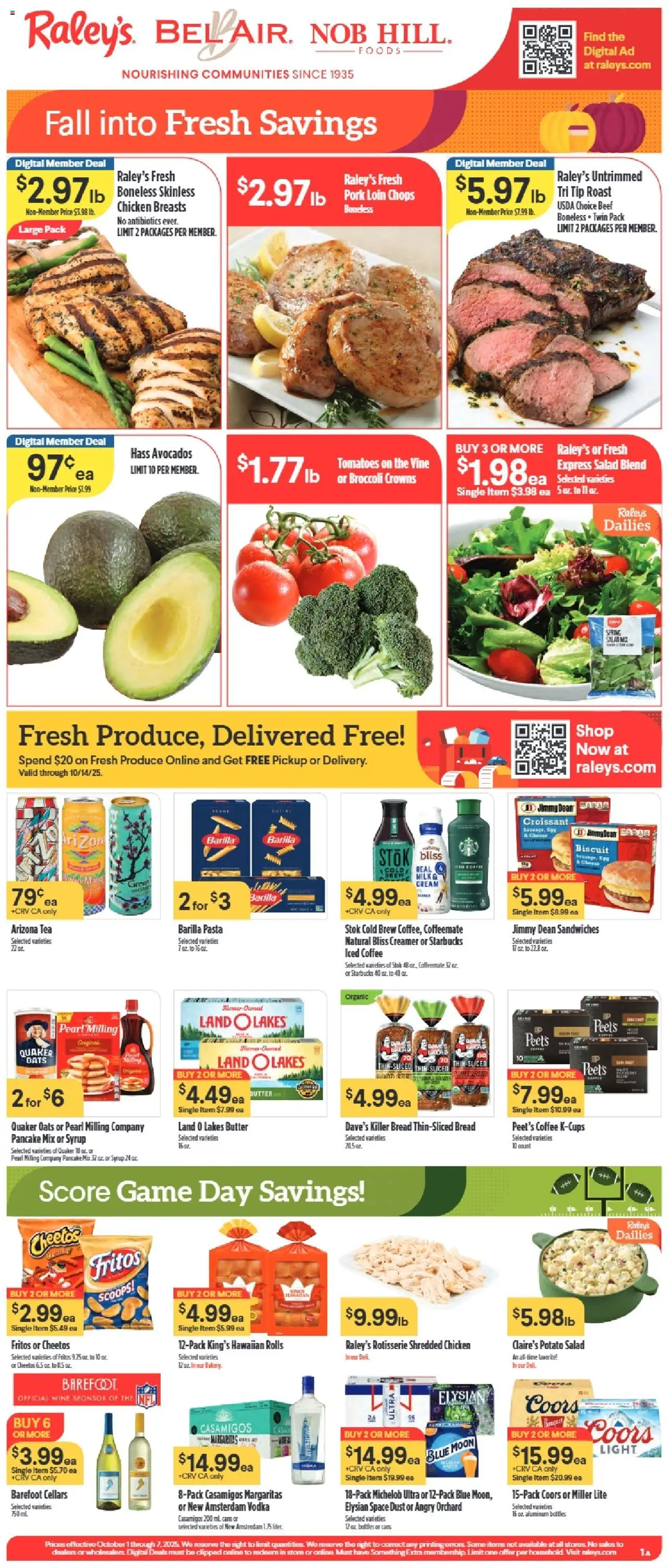Raley's Weekly Ad from 10/01/2025 - Flyer - Page number 1