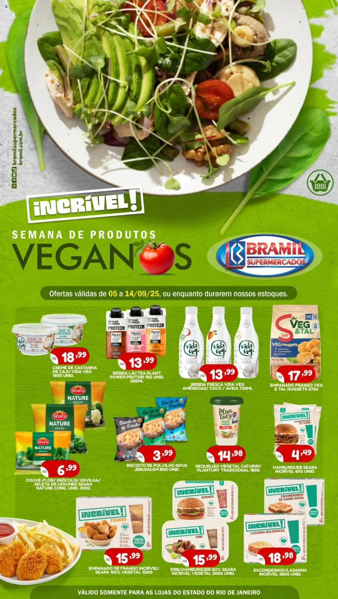 Bramil Supermercados folheto "Ofertas Veganos" válido a partir de 05/09/2025 - número de página 1