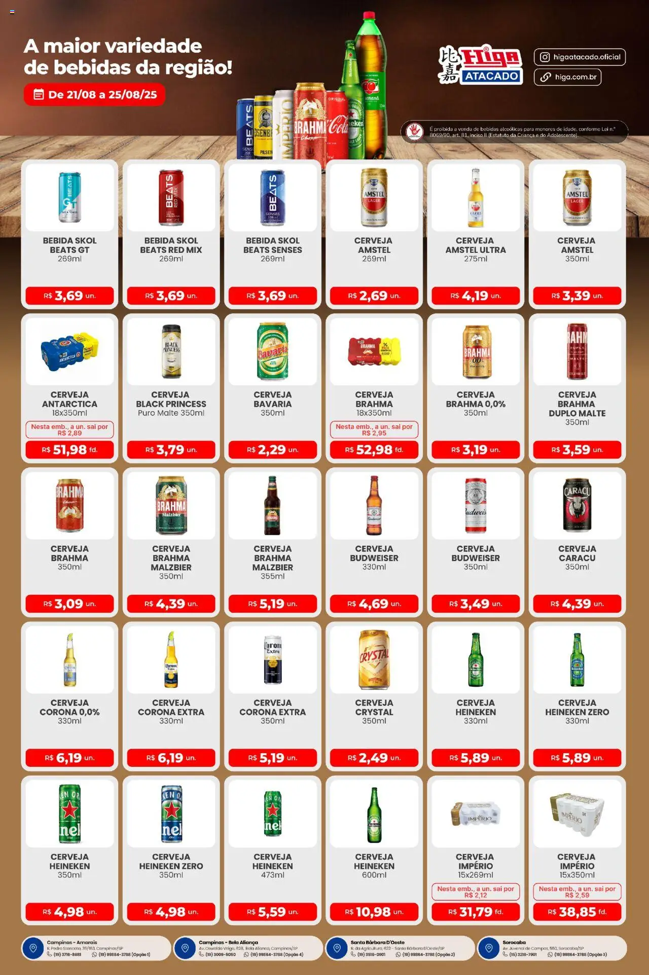 Higa Atacado folheto "Ofertas Festival de Bebidas" válido a partir de 21/08/2025 - número de página 1