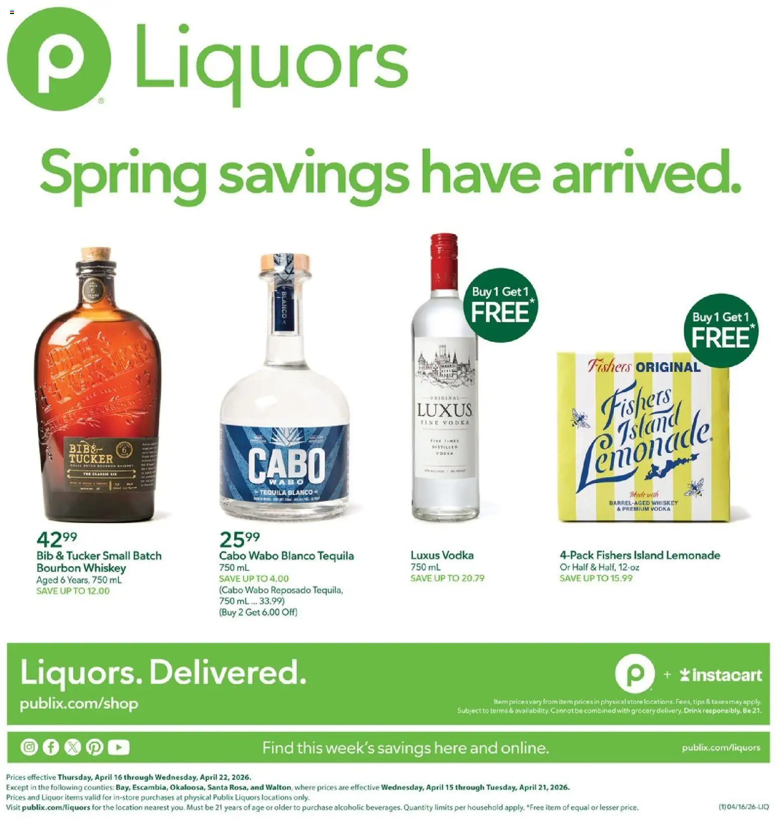 Ad Preview of Publix Publix Liquor from 04/16/2026
