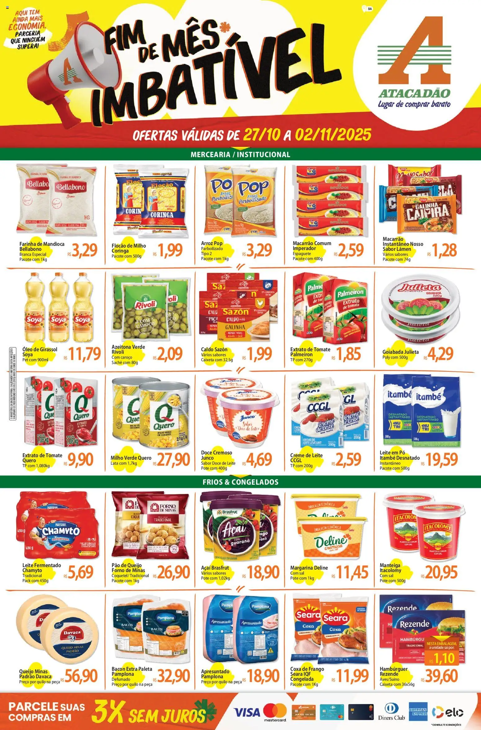 Pré-Visualização do folheto "Ofertas - BA" da loja Atacadão válido a partir de 27/10/2025