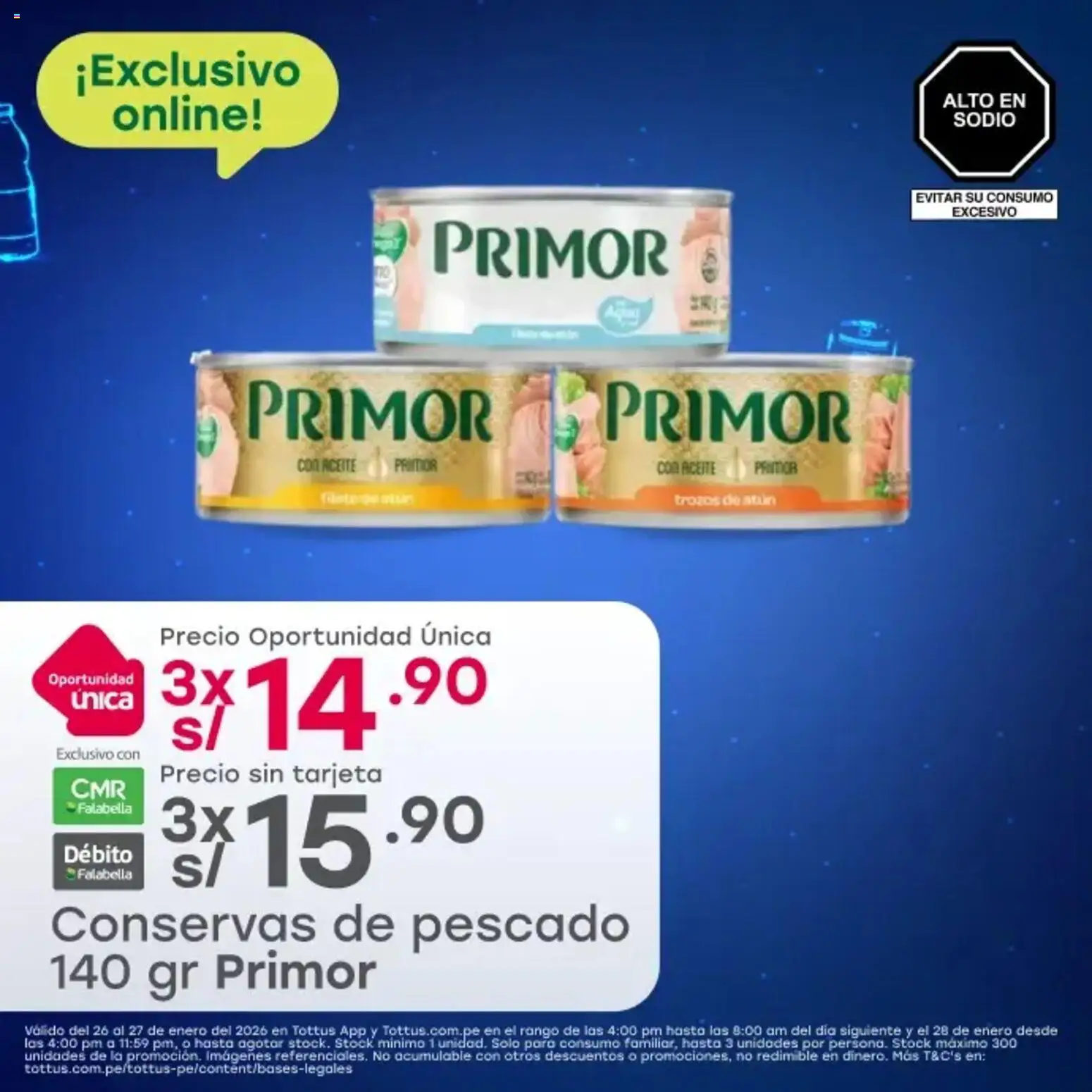 Vista previa de Catálogo de la tienda Tottus válido desde 26/01/2026 - Pescado, Aceite, Atún, Filete de atún, Filete, Conservas