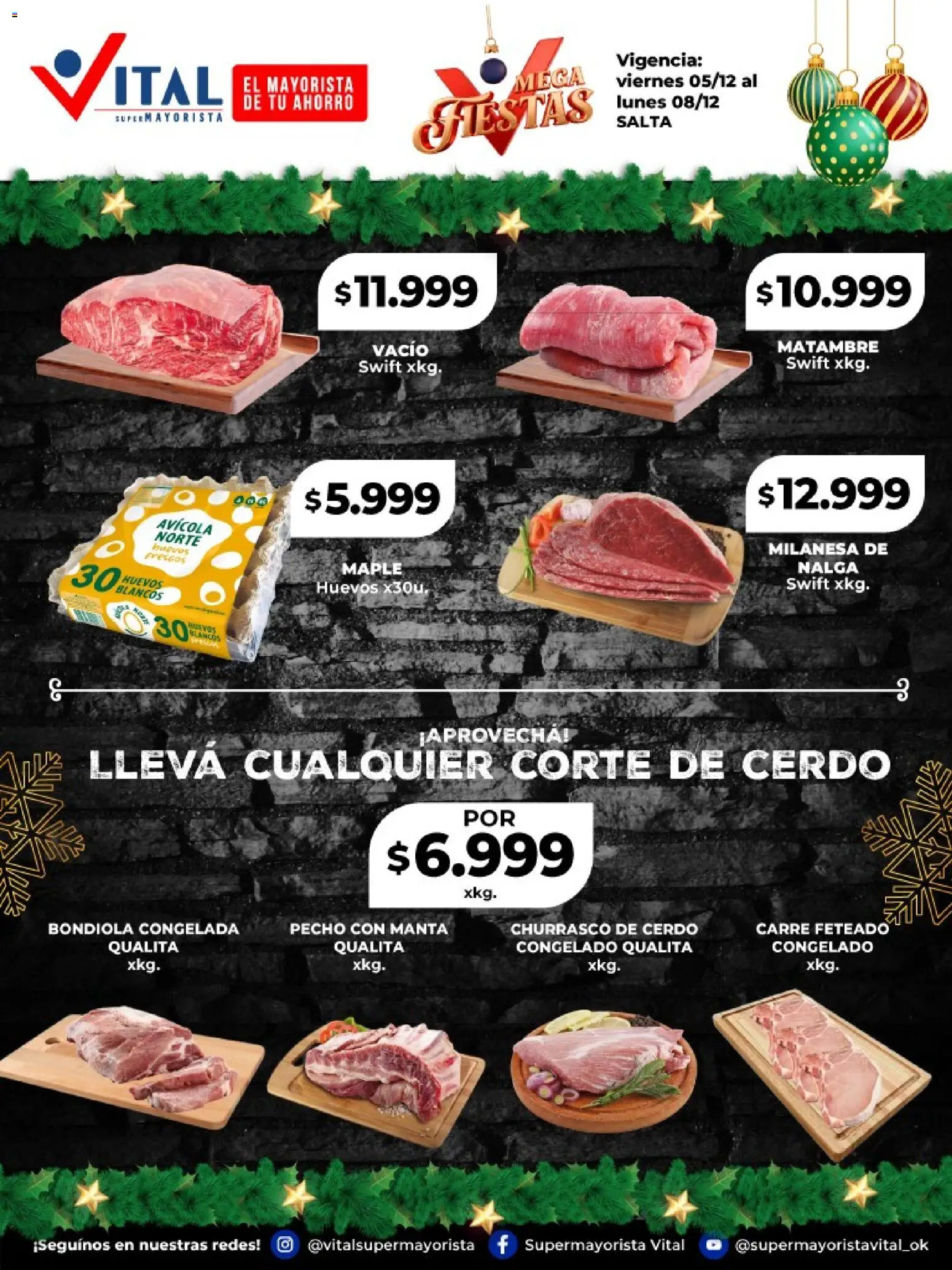 Vista previa del folleto de la tienda Vital válido desde el 05/12/2025 - Milanesa, Huevos, Cerdo, Manta