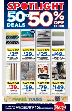 Preview of catalogue Spotlight Over 50 Deals At 50% Off or More from shop Spotlight valid 11/03/2026