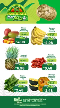 Pré-Visualização do folheto "Ofertas Hortifruti" da loja Mart Minas válido a partir de 22/10/2025